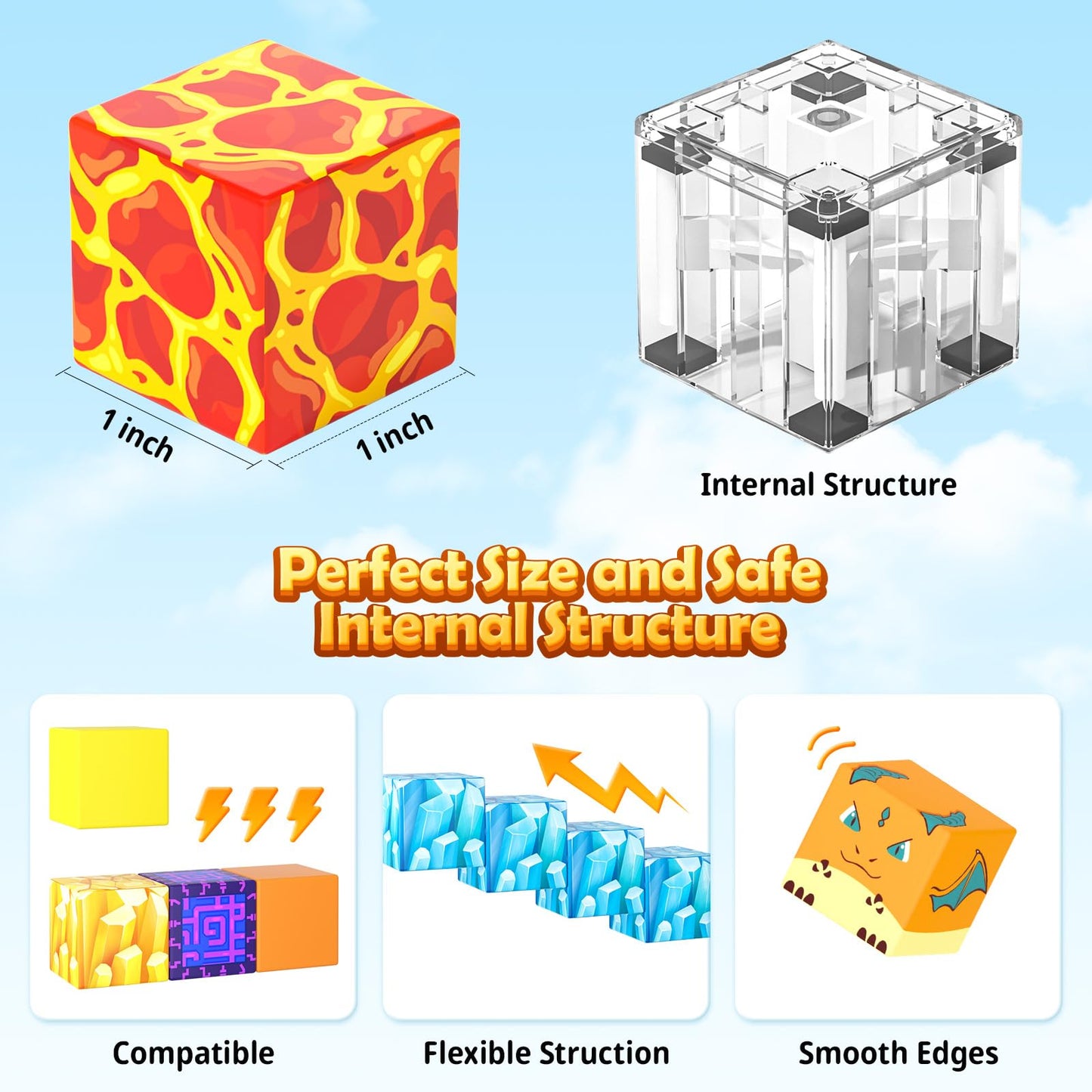 Coodoo Magnetic Blocks - Build Mine Magnet World Magic Sword Portal Set, Building Toys Magnetic Tiles for Kids 3+, Classroom Must Haves Sensory Toddlers Toys Kids Games Gift for Boys & Girls 3-5 5-7 - Medaid International