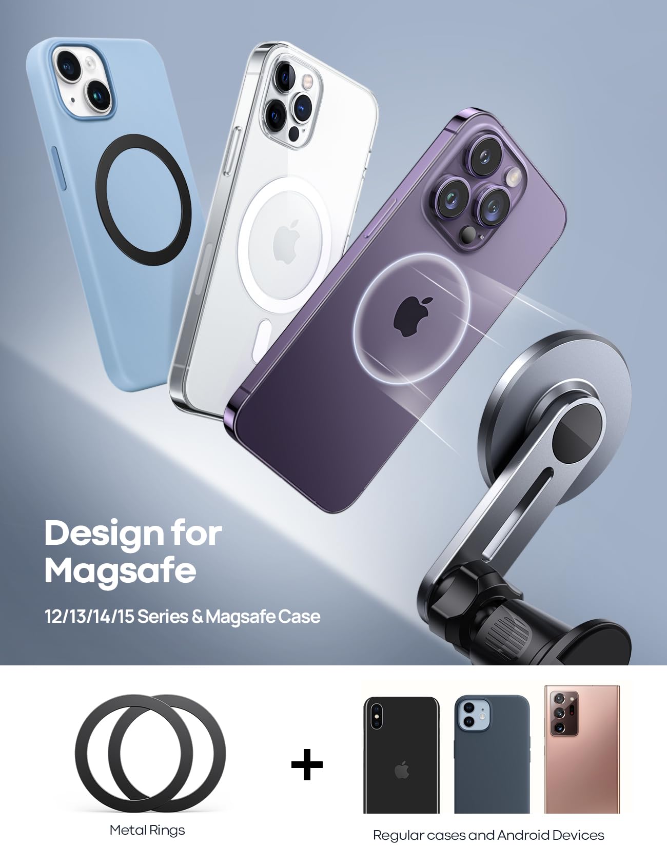 Lamicall for MagSafe Car Mount - Upgraded-2nd Generation [20 Strong Magnets] Magnetic Phone Holder Car - Air Vent Car Phone Holder Mount for iPhone 16 15 14 13 12 Pro Plus Max Mini Mag Safe Case - Medaid International