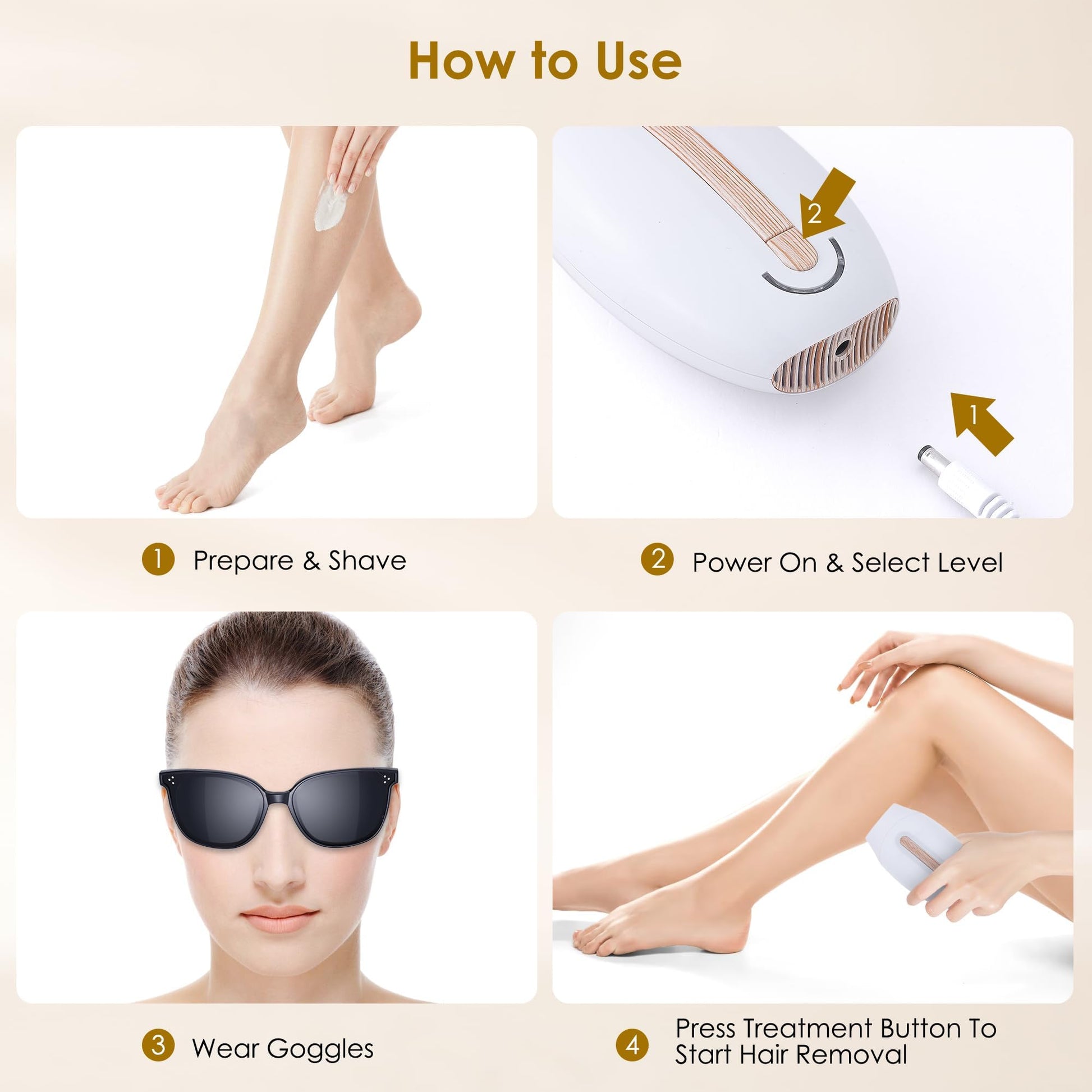 Laser Hair Removal Device Home Use IPL Laser Beauty Device Laser Hair Removal for Women and Men Hair Remover with Painless Permanent for Whole Body,Facial Lip Bikini Line Armpit Back Leg Arm - Medaid International