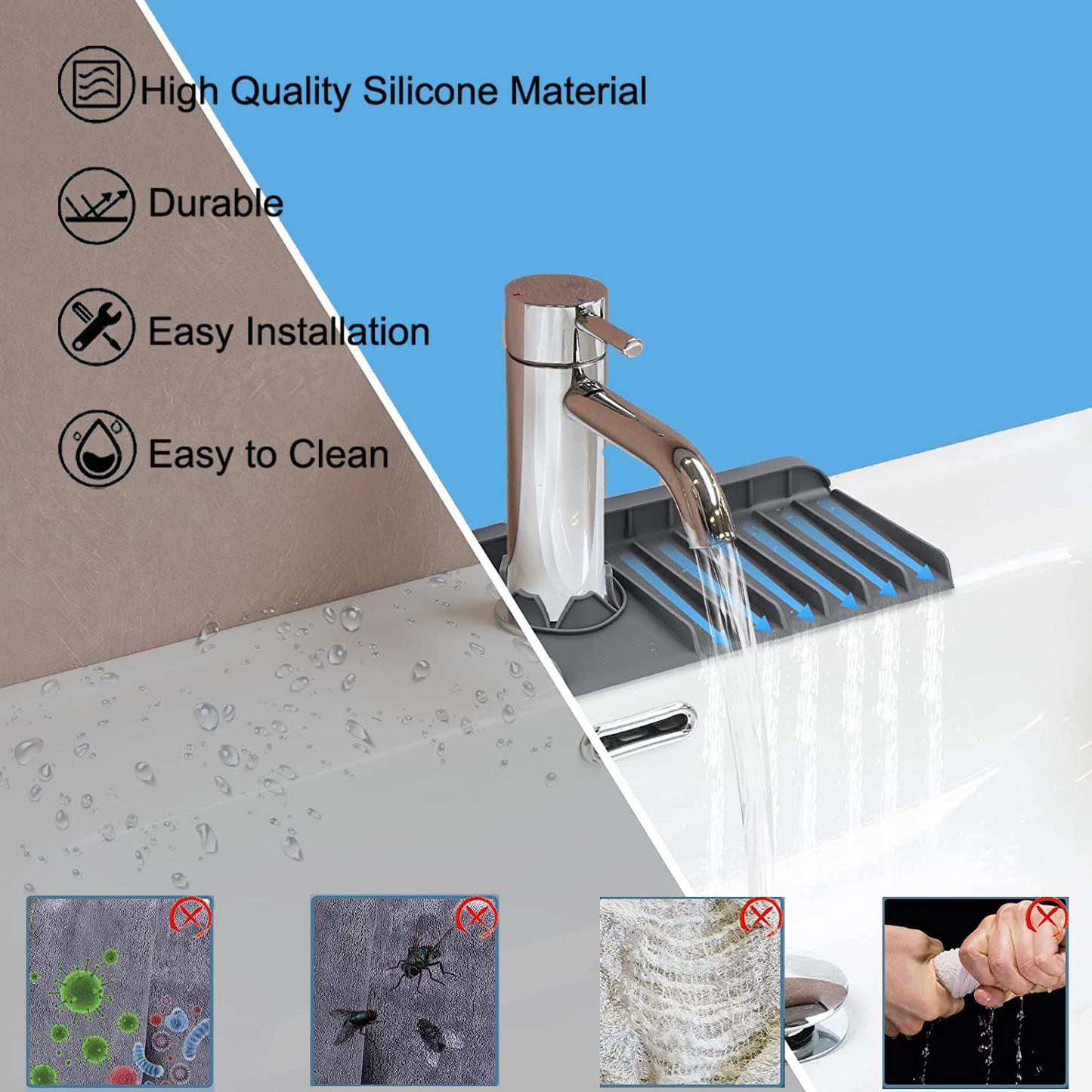 Surface Draining Mat Silicone Multipurpose Splash Proof Pad for Fauce - Medaid International