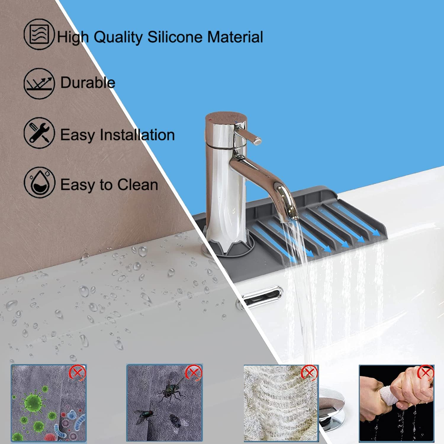 Surface Draining Mat Silicone Multipurpose Splash Proof Pad for Fauce - Medaid International