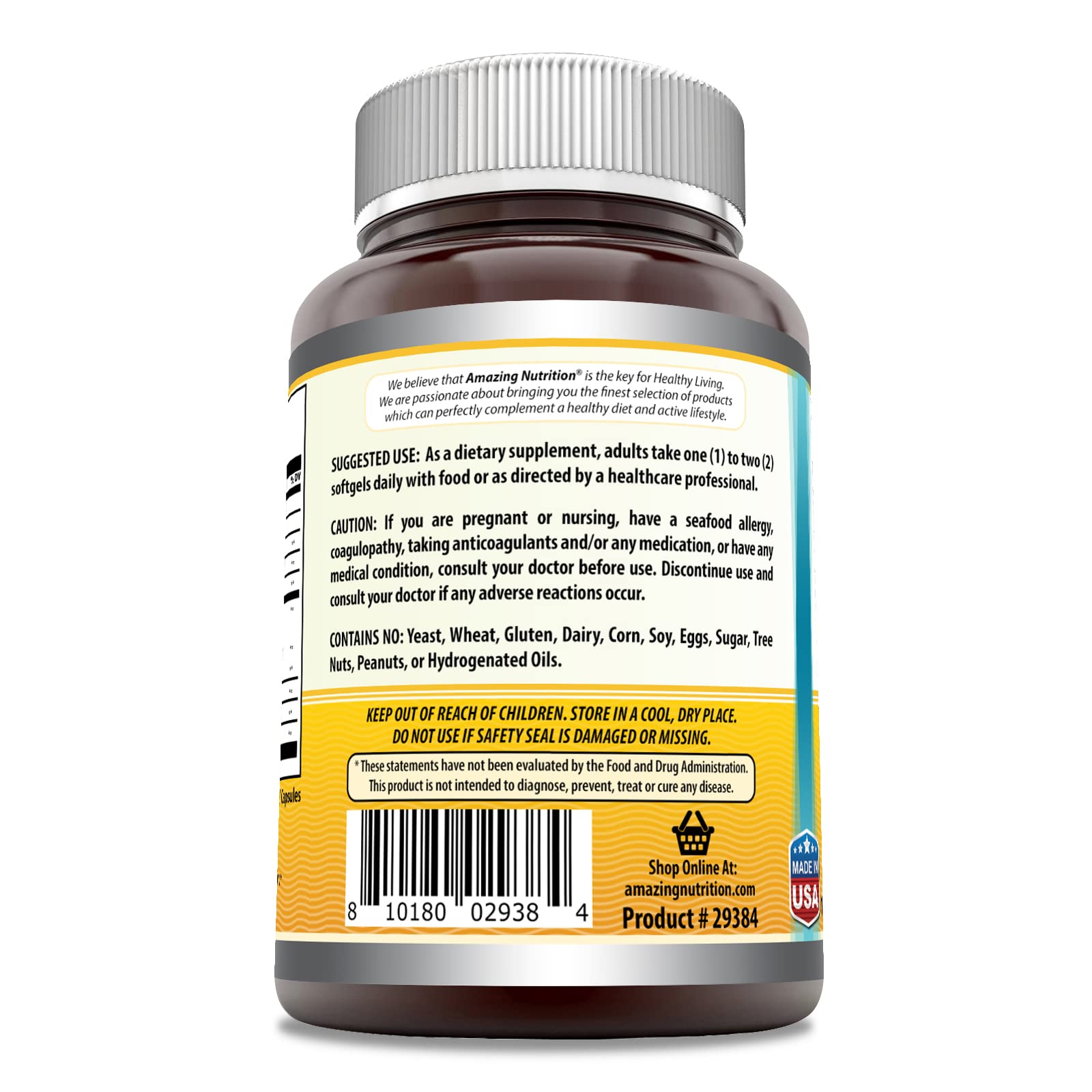 Amazing Omega Norwegian Cod Liver Oil 1250 mg 120 Softgels Supplement (Fresh Orange Flavor) - Medaid International
