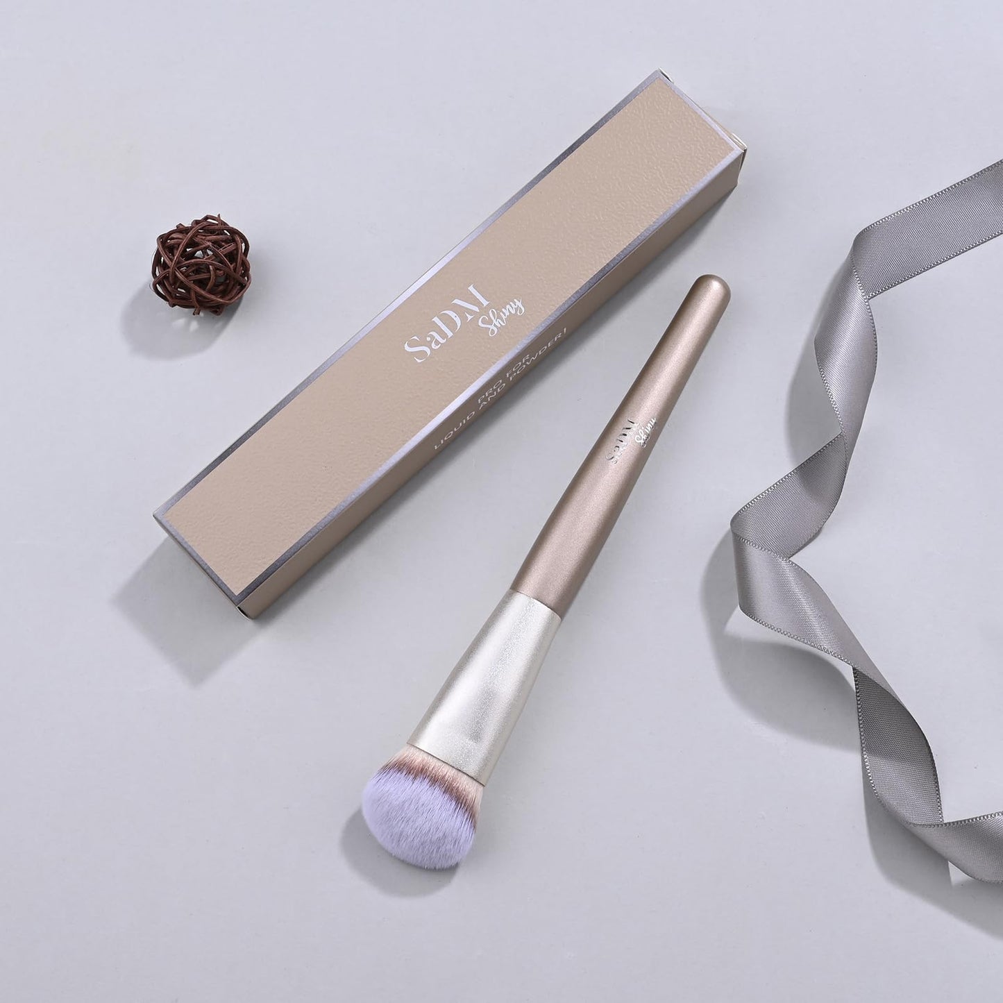 Contoured Makeup Brush - Foundation Blender Brush for Powder, Cream, Contour, Bronzer, Blush Blending & Highlighter - Professional Make Up Brush - Full Face Makeup Brush - Vegan & Cruelty Free - Medaid International