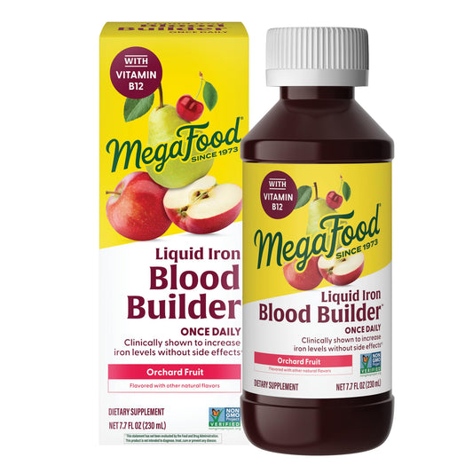 MegaFood Blood Builder Liquid Iron Supplement for Women, Men & Kids, Clinically Shown to Increase Iron Levels Without Constipation, Vegan, 7.7 Fl Oz (23 Servings) - Medaid International