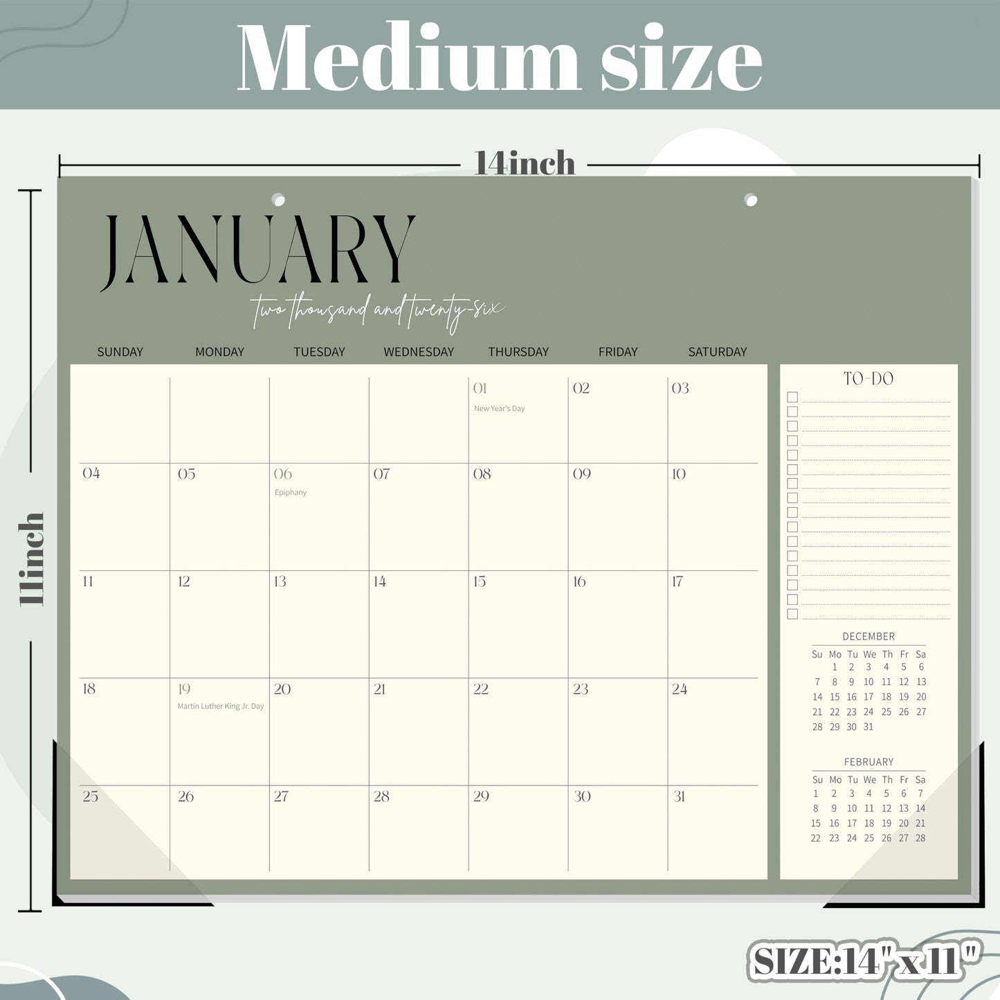 Guasslee Desk Calendar 2026-2027, 18-Month School Year Desk/Wall Calendar, 2026 Jan-2027 Jun., 14" X 11" Monthly Planner With Thick Paper For Office Home School Organizing - Medaid International