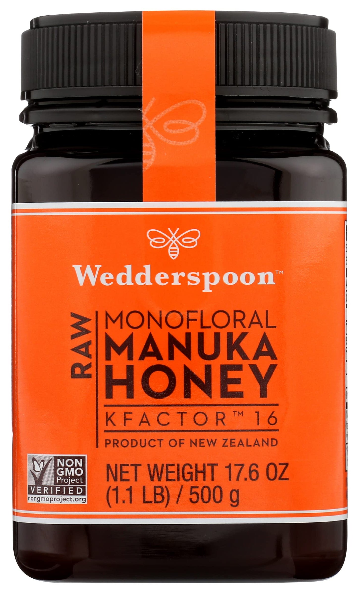Wedderspoon Raw Monofloral Manuka Honey, Kfactor 16, Non-GMO, 17.6 Oz (Pack of 6) - Medaid International