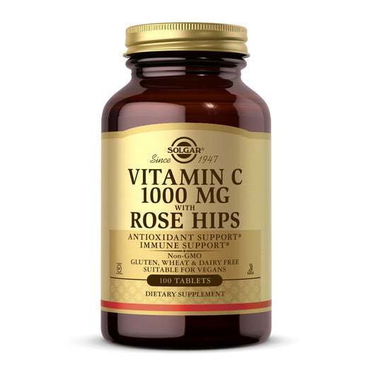 Solgar Vitamin C 1000 mg with Rose Hips - 100 Tablets - Antioxidant & Immune Support - Non-GMO, Vegan, Gluten Free, Dairy Free, Kosher - 100 Servings - Medaid International