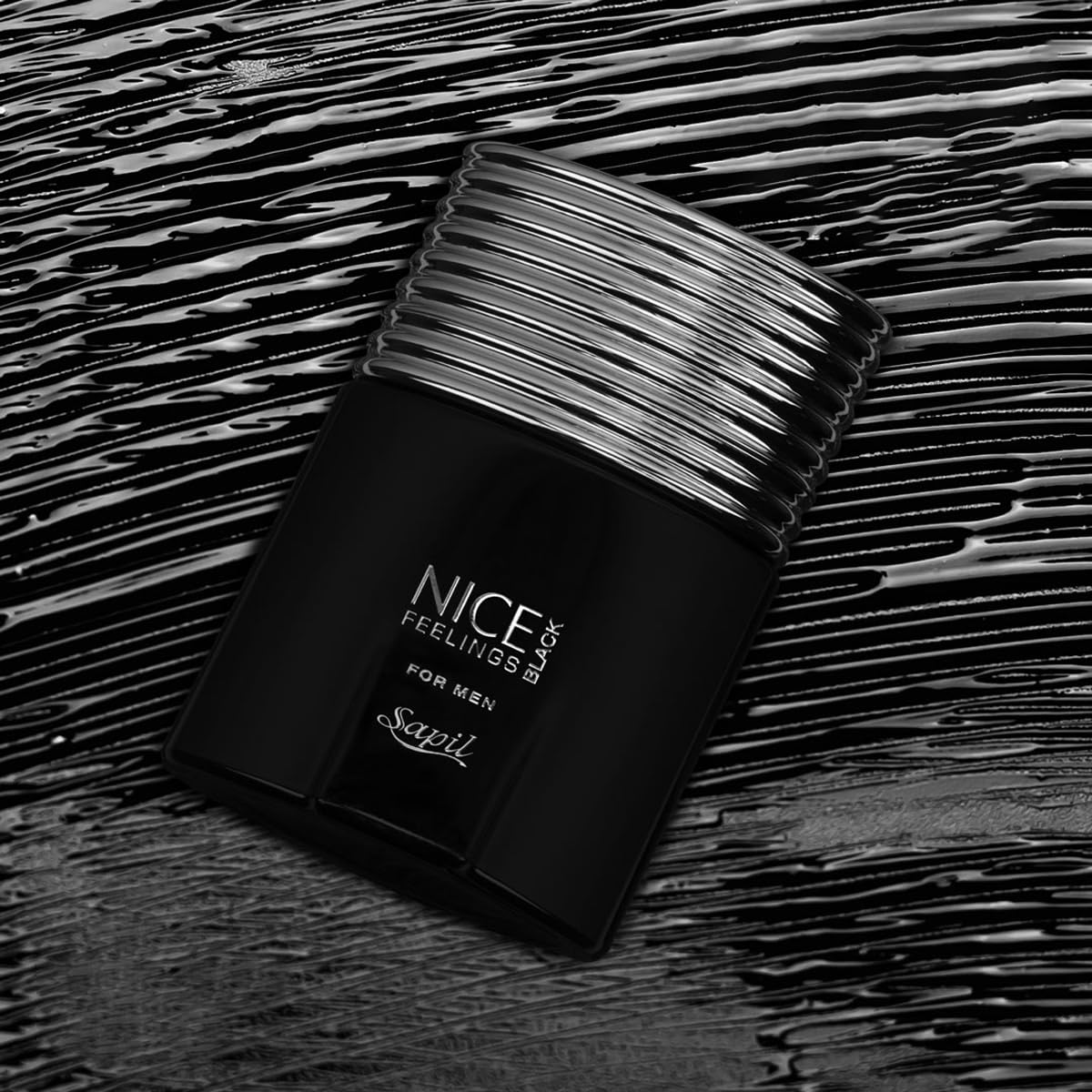Sapil Nice Feelings Black Perfume for Men - Long-lasting Dubai Cologne, Aromatic Fougere Fragrance, 2.5 Oz (75 ml) - Arabic Cologne for Daily Use - Medaid International