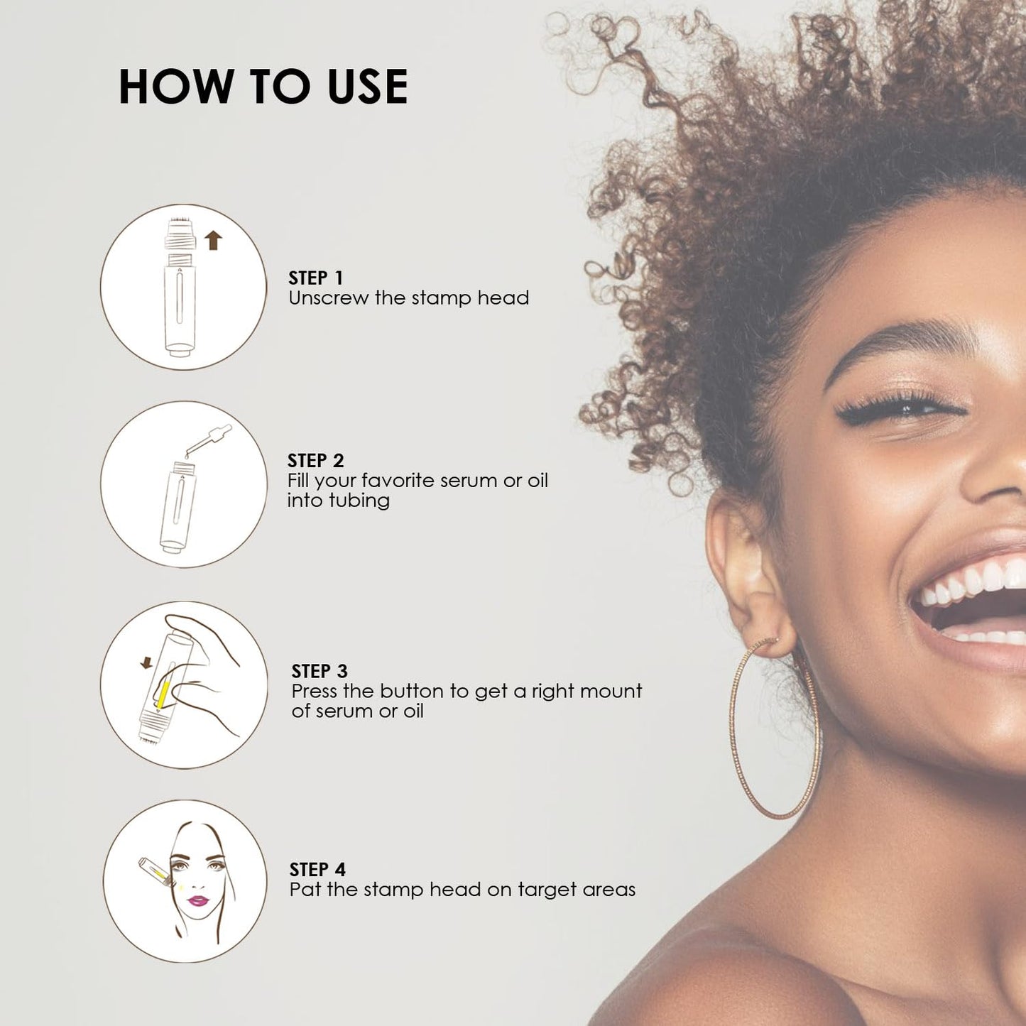 AQUA STAMP 2-in-1 Titanium Derma Stamp | 0.25mm Gold Micro Needles | Manual Microneedling Tool for Face Lips Scalp Care | Portable Serum Applicator with Storage Tube - Medaid International