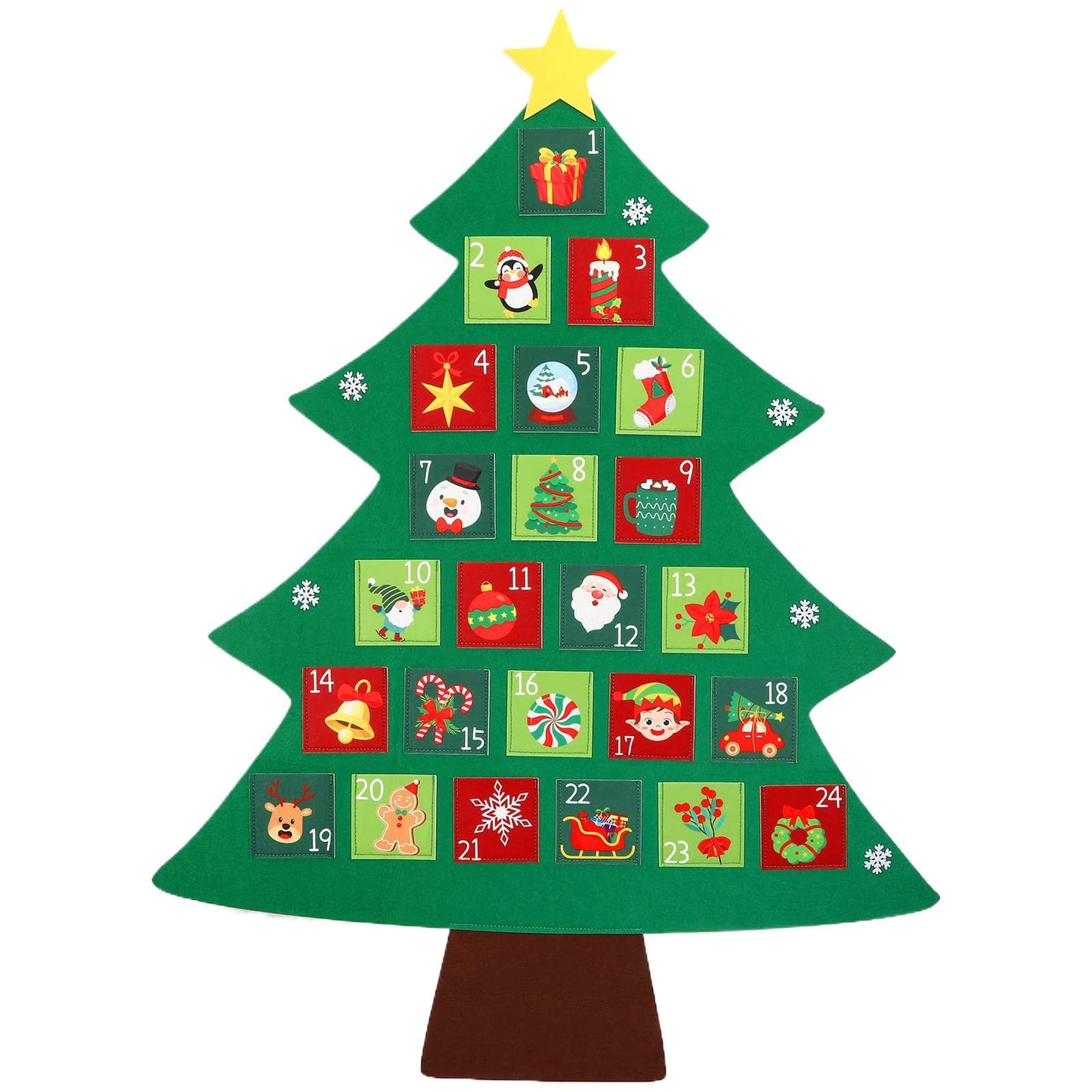 Christmas Tree Advent Calendar 2025, 24 Days Countdown Calendar with 24 Festive Pockets Advent Christmas Countdown Calendar Xmas Hanging Advent Calendar Wall Door Hanging Decor Gift for Kids Adults - Medaid International