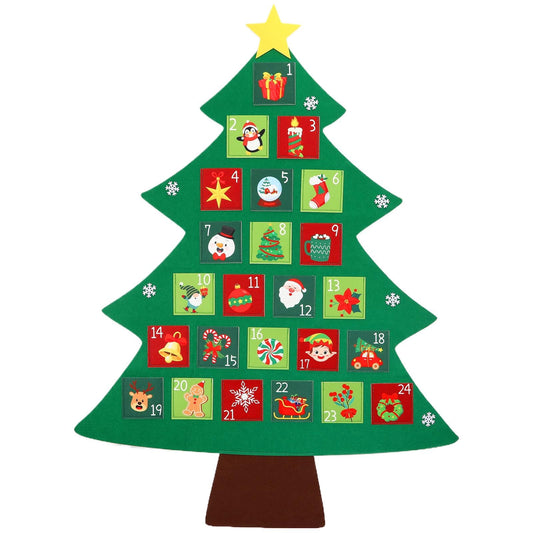 Christmas Tree Advent Calendar 2025, 24 Days Countdown Calendar with 24 Festive Pockets Advent Christmas Countdown Calendar Xmas Hanging Advent Calendar Wall Door Hanging Decor Gift for Kids Adults - Medaid International