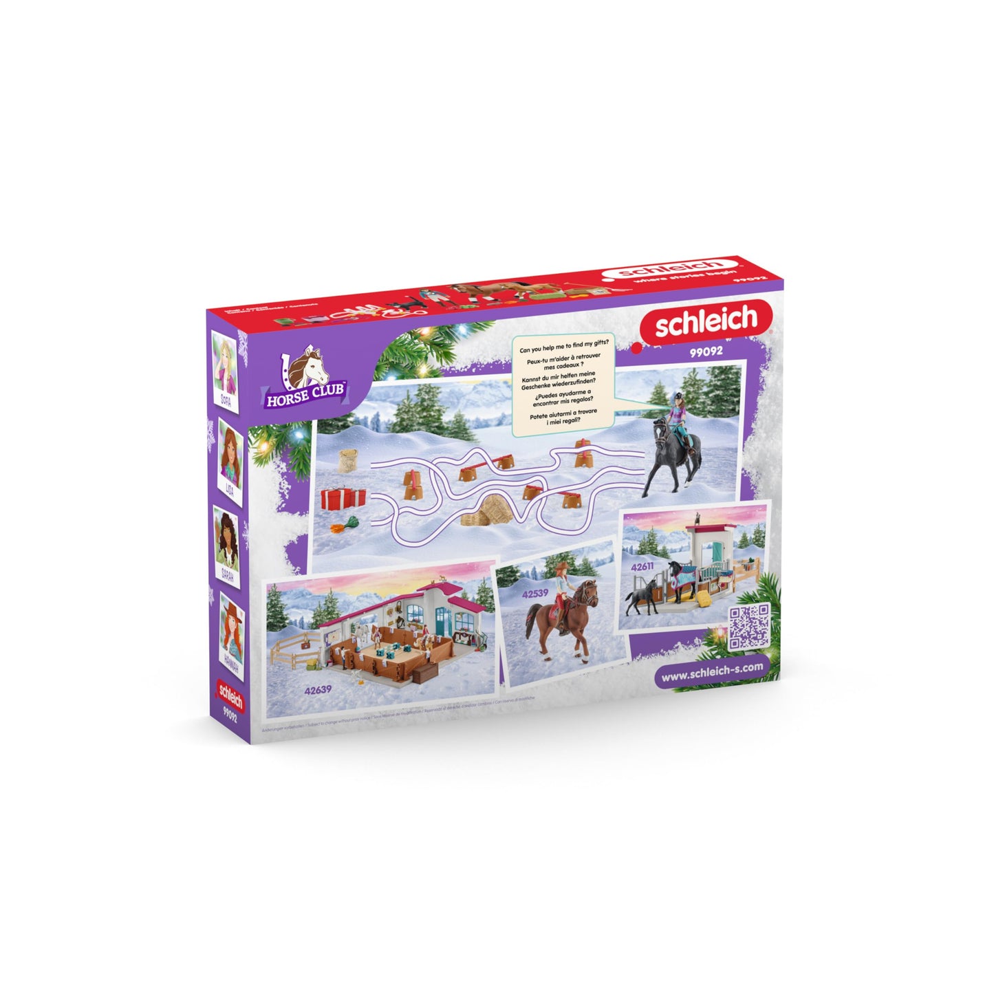 Schleich Horse Club - Horse Club Advent Calendar: Sofia's Winter Surprise - 36 Toys Including Poseable Figurine, Horses and Accessories - Holiday Event Calendar for Christmas - Kids Ages 5+ | 99012 - Medaid International
