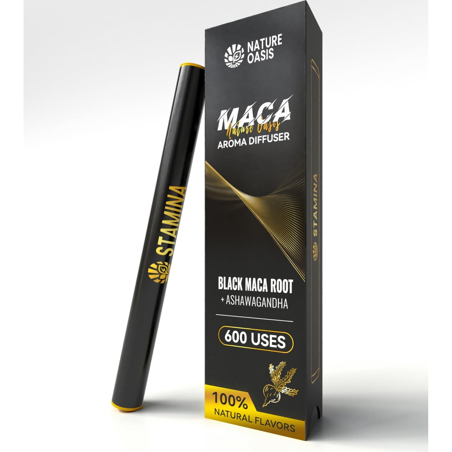 Maca Diffuser with Ashwagandha, Vitamin B12 & C, Natural Plant-Based Stamina Stick, Anxiety Pen, Alpha Pen for Daily Vitality & Endurance - Medaid International