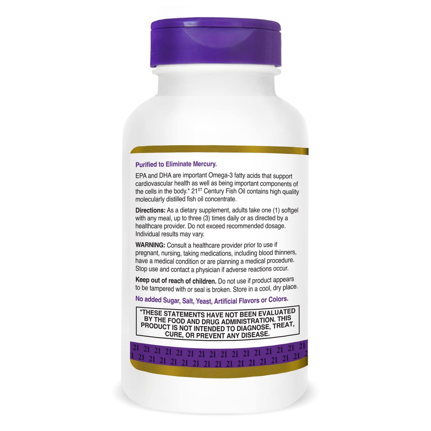 21st Century Fish Oil 1000 mg Softgels, 120 Count - Medaid International