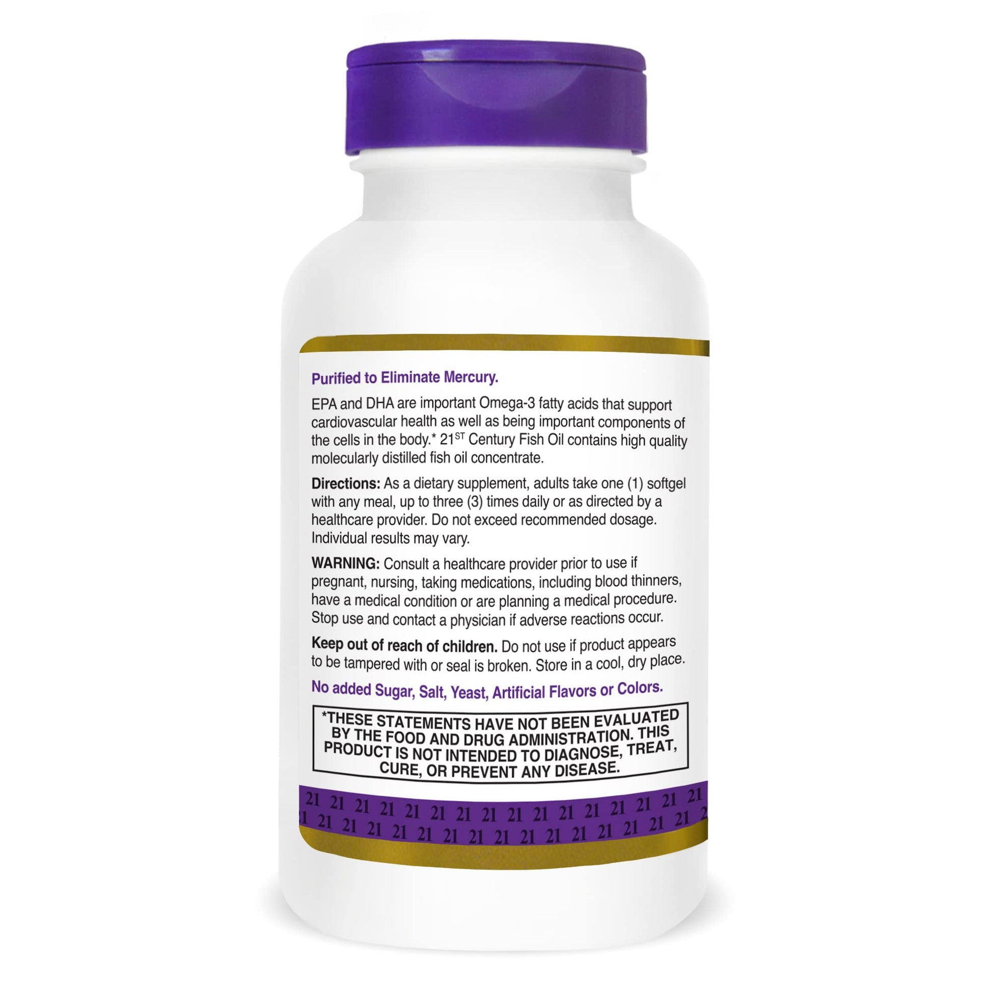 21st Century Fish Oil 1000 mg Softgels, 120 Count - Medaid International