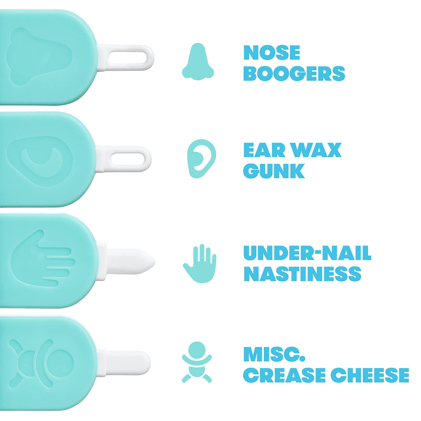 Frida Baby 3-in-1 Nose, Nail + Ear Picker [2 Count] by Frida Baby The Makers of NoseFrida The SnotSucker, Safely Clean Baby's Boogers, Ear Wax & More - Medaid International