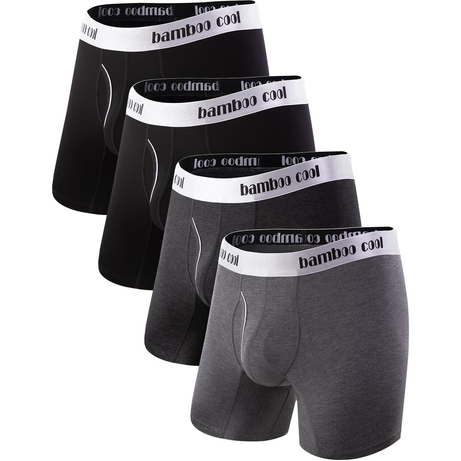 BAMBOO COOL Men's Underwear Soft Breathable Stretch Classic Boxer Briefs with Fly,Multipack - Medaid International