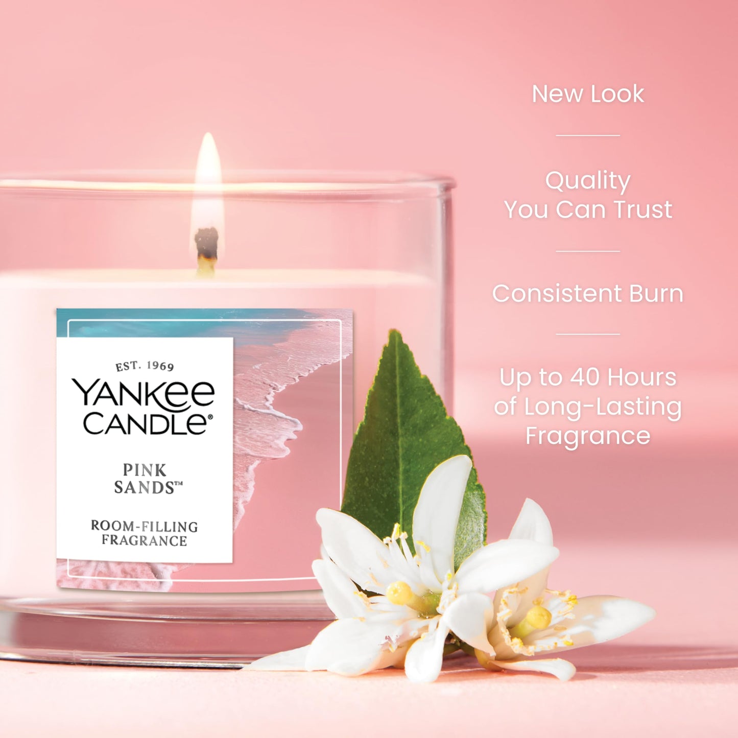 Yankee Candle Small Tumbler Scented Candle with up to 40 Hour Burn Time, Premium Plant Wax Blend for Consistent Burn, 4.3 oz Tumbler Candle with Room Filling Fragrance, Pink Sands - Medaid International