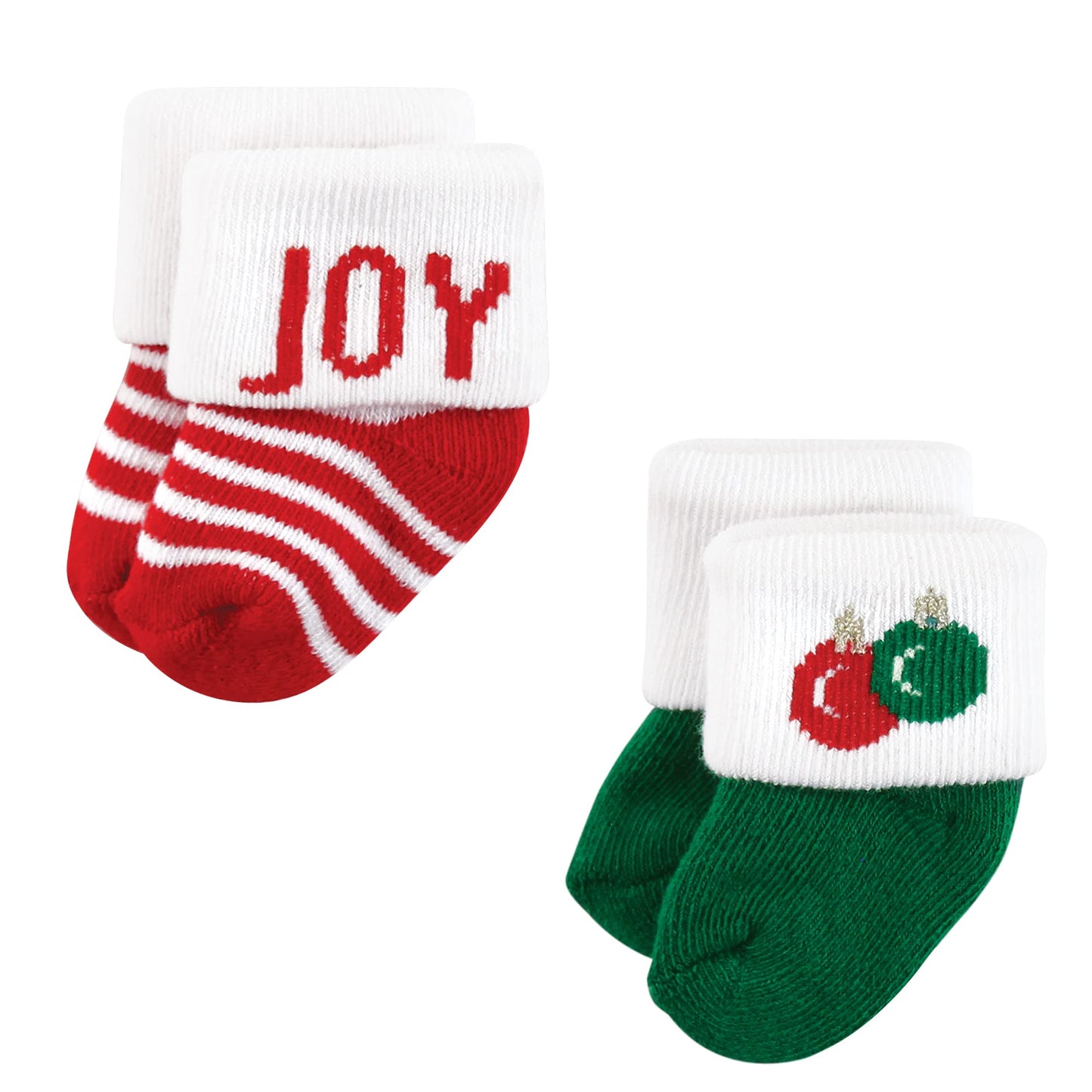Hudson Baby Unisex Baby Cotton Rich Newborn and Terry Socks, 12 Days of Christmas Santa, 0-6 Months - Medaid International