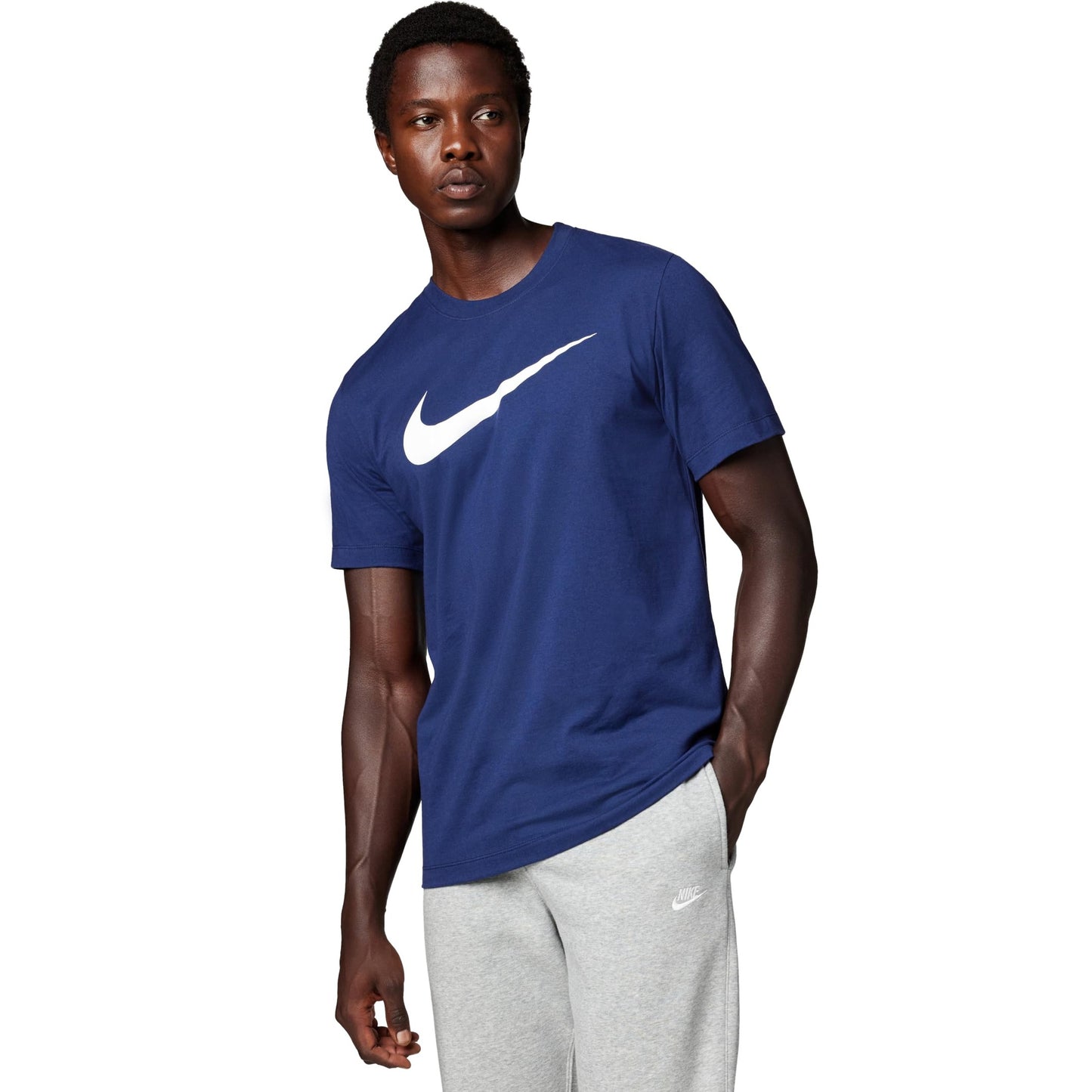 Nike Men's Sportswear Icon Swoosh T-Shirt, Midnight Navy/White, Medium - Medaid International