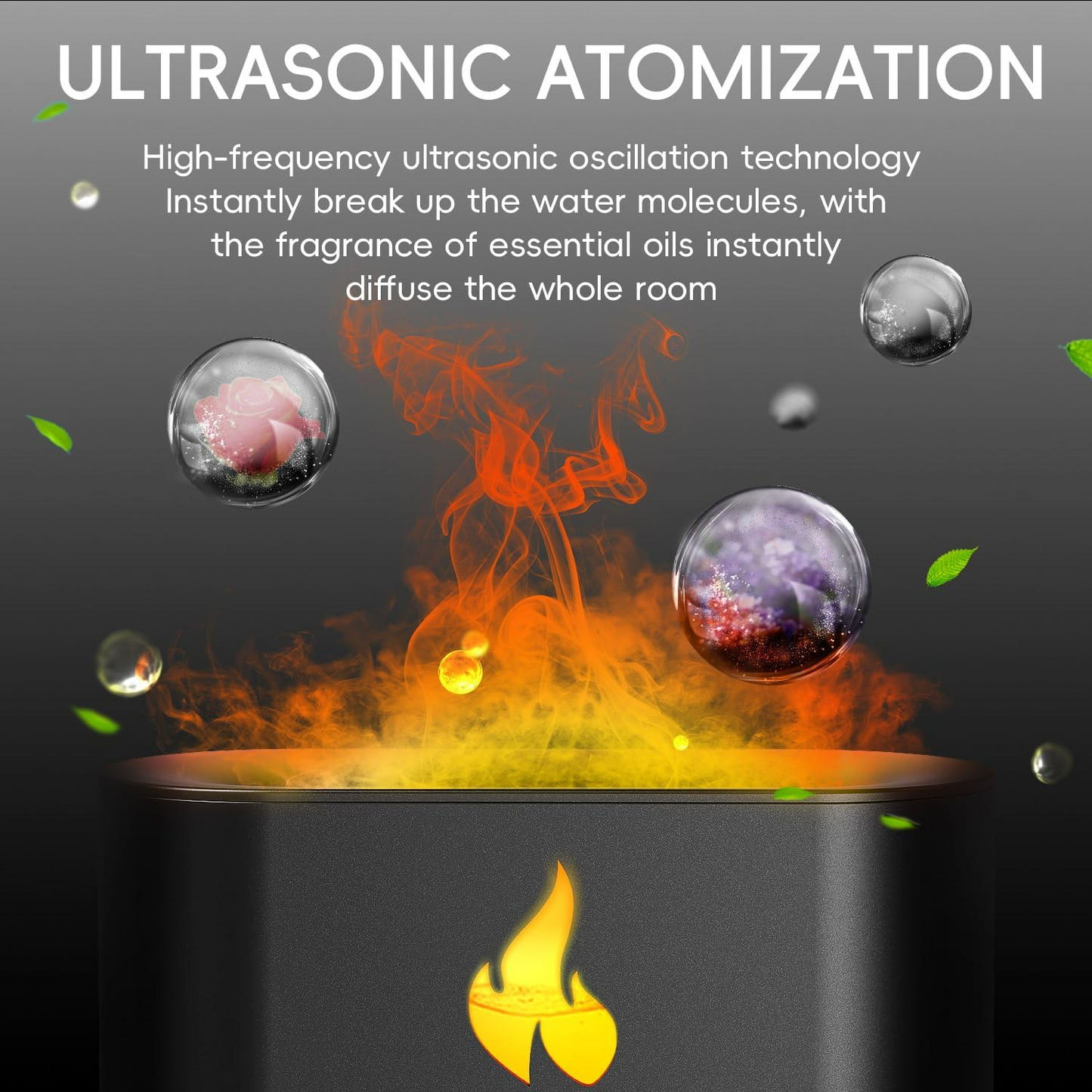 3 in 1 Flame Aroma Diffuser & Himalayan Salt Lamp  250ml Cool Mist Humidifier - Medaid International