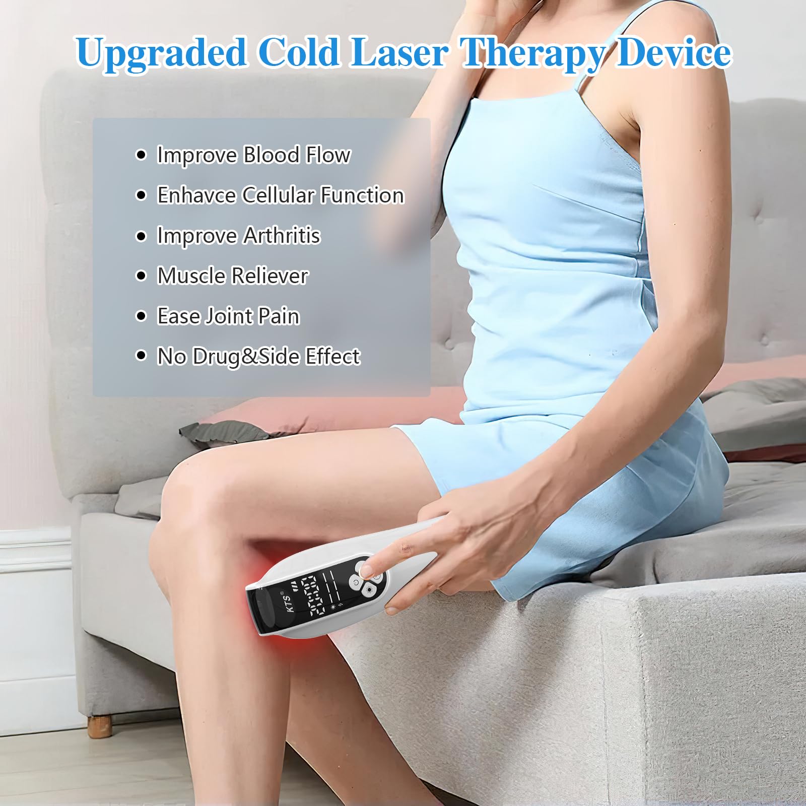 Cold Laser Therapy Device, KTS Upgrade 2-in-1 Infrared Light Therapy for Body Pain Relief, Deep Tissue Relieve Pain, Joint and Muscle Care Fast Recovery (4 * 808nm+12 * 650nm) - Medaid International