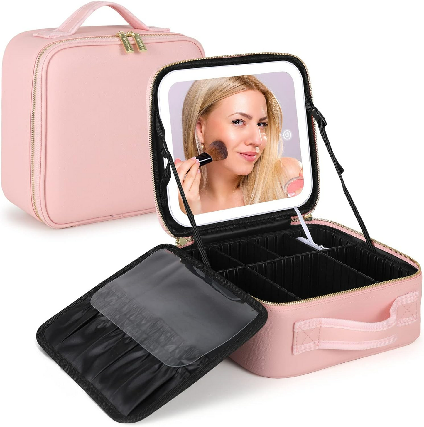 Adjustable Light Make up Bag with Mirror LED Light - Medaid International