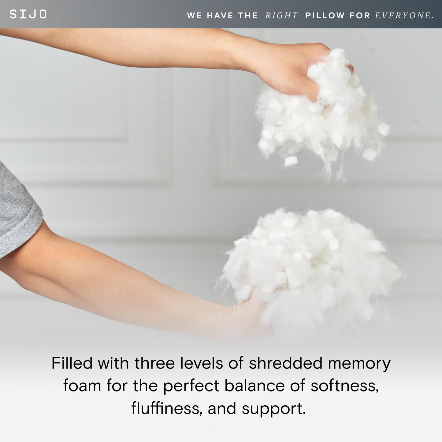 Sijo FlexCool Shredded Memory Foam Pillow - Adjustable Bed Pillow Last Cooling Surface - Good Housekeeping 2025 Bedding Award Winner - CertiPUR-US - Medium Firm for Back, Side, Stomach Sleeper (Queen) - Medaid International