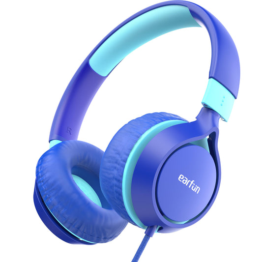 EarFun S1 Kids Headphones, Foldable Wired Headphones for Kids, 85dB Volume Limit, Stereo Sound, Adjustable Headband, Portable Lightweight On-Ear Headphone for School/Travel/Boys/Girls/PC/Tablet - Medaid International