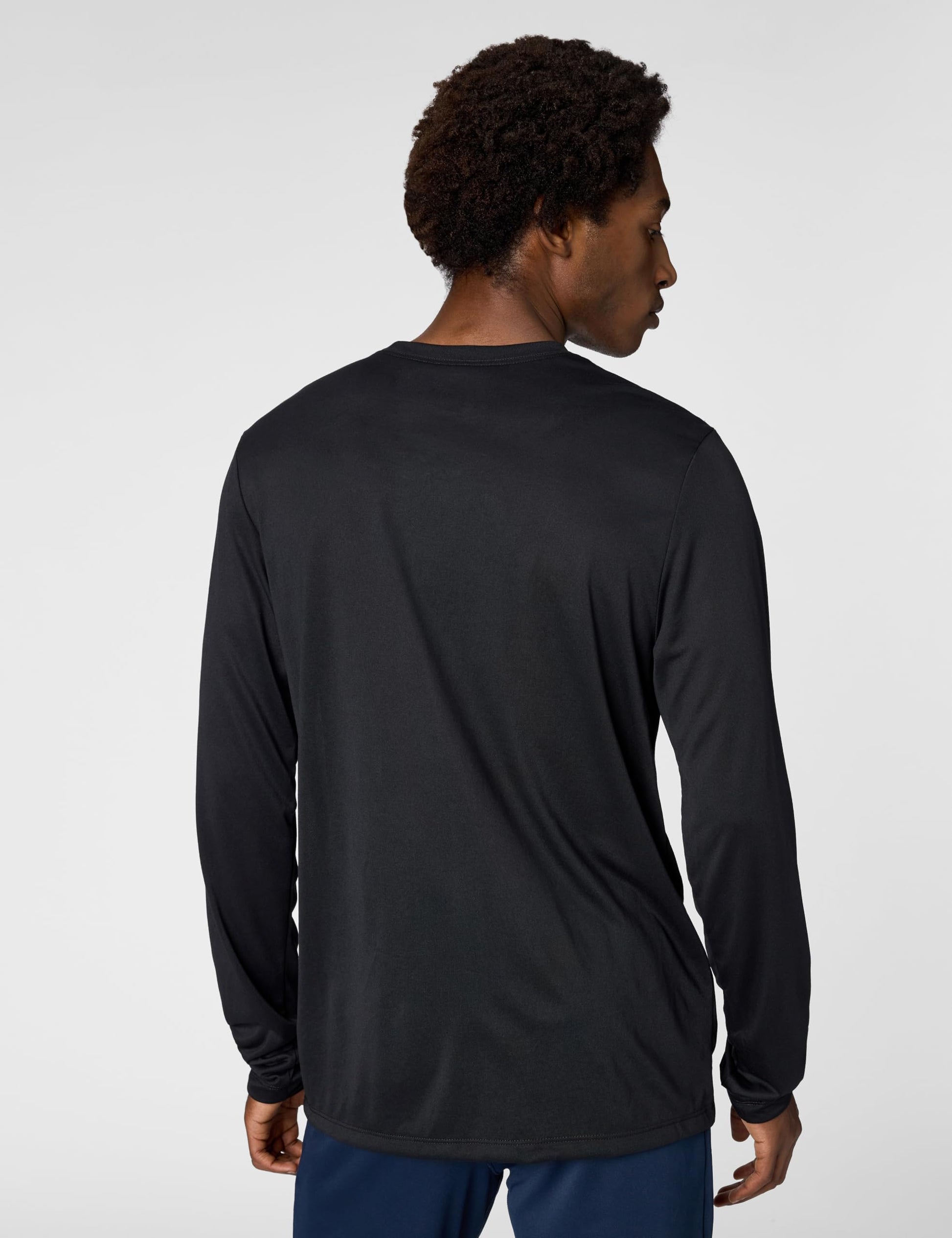 Nike Men's Dri-Fit Legend Long-Sleeve Fitness Top, Black/Matte Silver, Medium - Medaid International