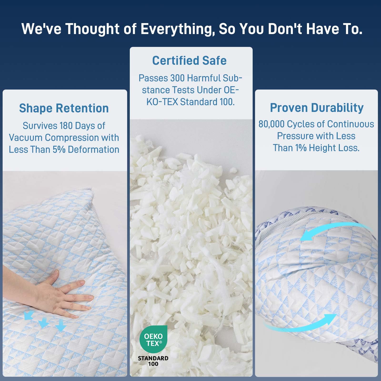 Shredded Memory Foam Cooling Soft Bamboo Viscose Pillows King Set of 2, Adjustable Hypoallergenic Hotel Quality Bed Pillows for Side, Back and Stomach Sleeper, Oeko-TEX Certified - Medaid International