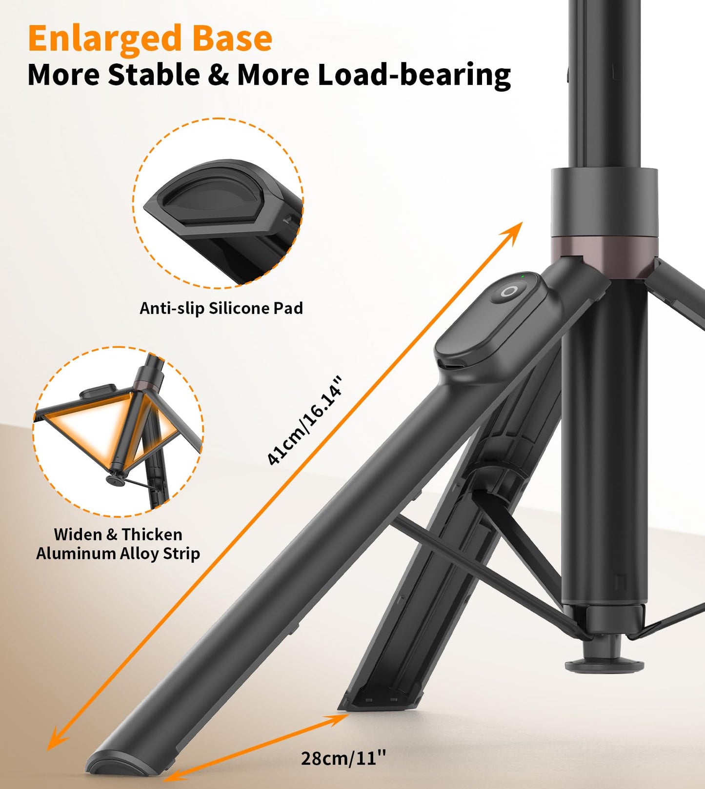 TONEOF 180cm Automatic Selfie Stick, 360° Rotation Phone Stand with Magnetic Remote, Cell Phone Tripod Compatible with iPhone (Black) - Medaid International