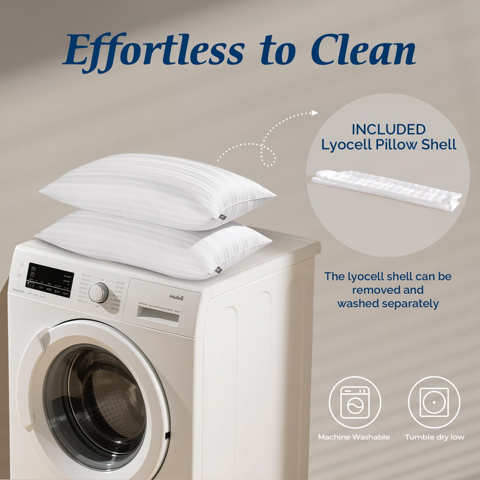 downluxe Goose Feather and Down Pillows - Hotel Collection Feather Pillows Set of 2 for Back, Stomach or Side Sleepers, Queen Size (20"x28") - Medaid International