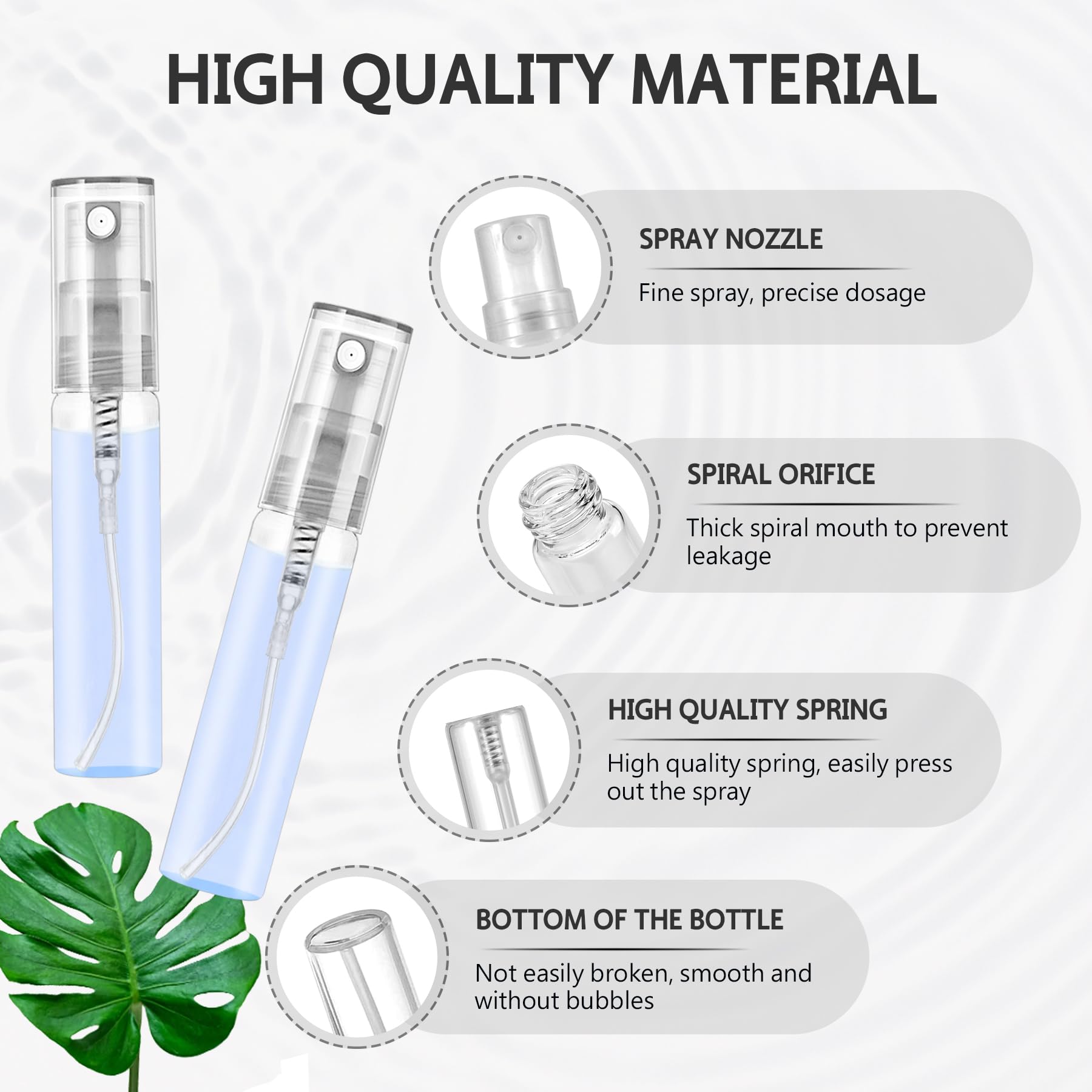 Csdtylh Mini Spray Bottle 105PCS 5ML Clear Glass Perfume Bottles Refillable Fine Mist Spray Bottles Empty Fragrance Sample Spray Containers Cosmetics Atomizer for Cleaning,Travel,Essential Oils - Medaid International