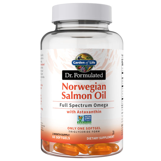 Garden of Life Dr. Formulated Norwegian Salmon Oil - Dietary Supplement - Full Spectrum Omega-3 EPA, DHA, DPA - Fish Oil from Norwegian Fjords - for Heart Health - 60 Softgels - Medaid International