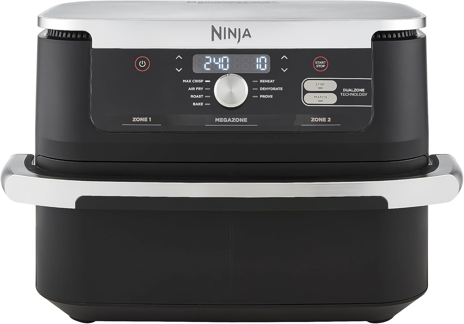 Ninja Foodi FlexDrawer Air Fryer, Dual Zone with Removable Divider, Large 10.4L Drawer, 7-in-1, Air-Fryer Uses No Oil, Air Fry, Roast, Bake, Max Crisp, Non-Stick Dishwasher Safe Parts, Black AF500ME - Medaid