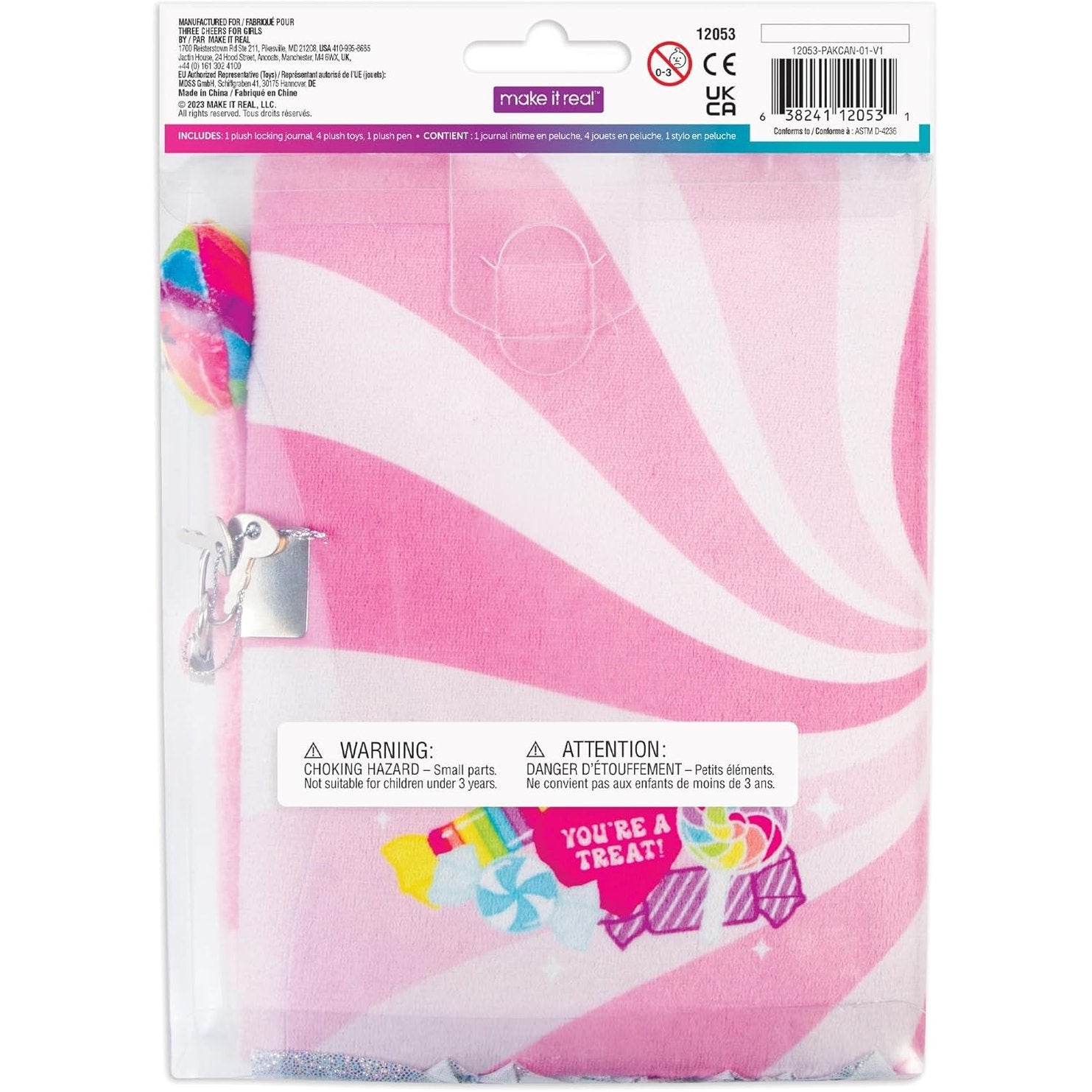 Candy Plush Pocket Locking Journal with Pen - Medaid International