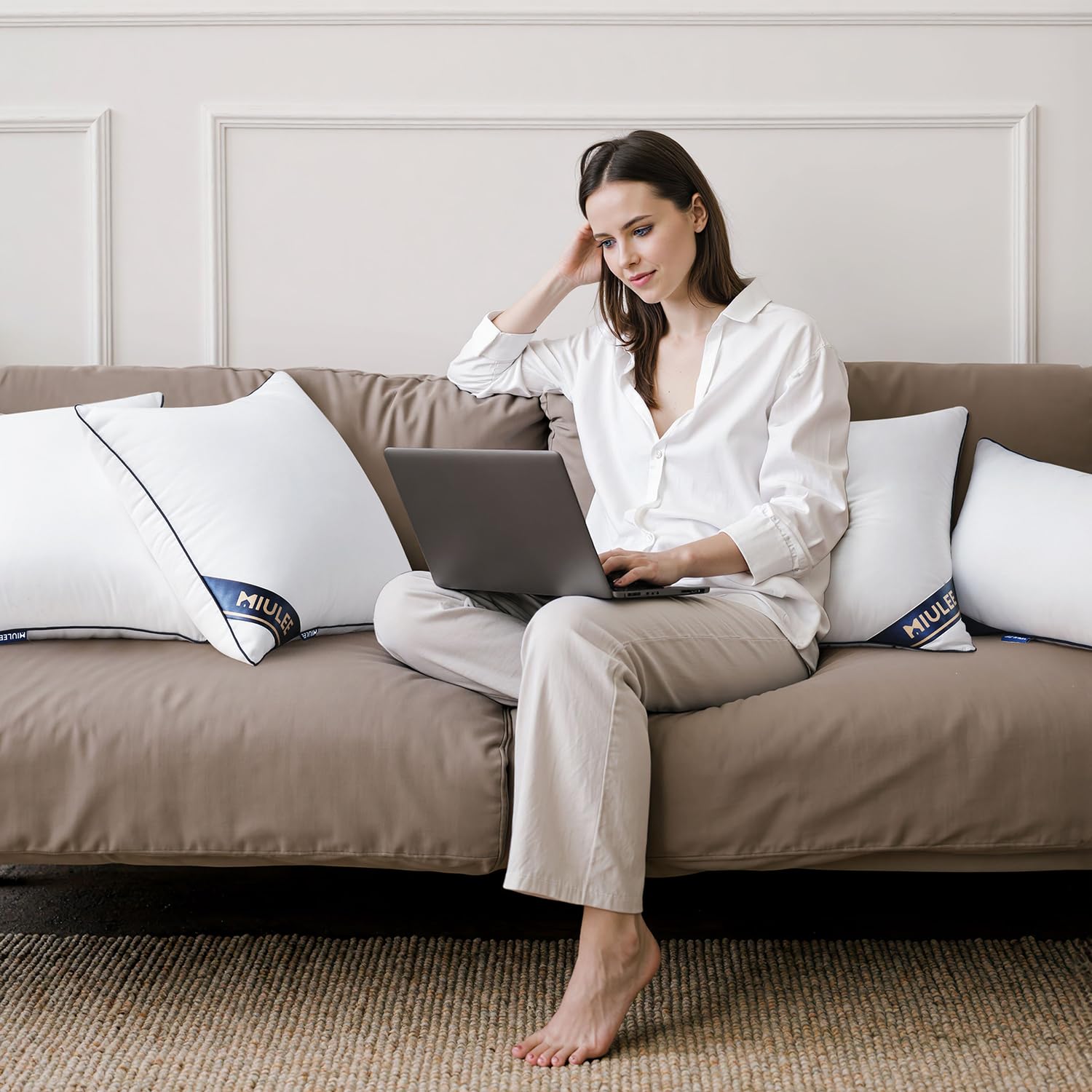 MIULEE 18x18 Pillow Inserts Set of 2 Throw Pillows 18 Inch Premium Down Alternative Pillow Inserts Decorative Pillow Stuffer for Sofa, Couch (18x18 inch, Set of 2) - Medaid International