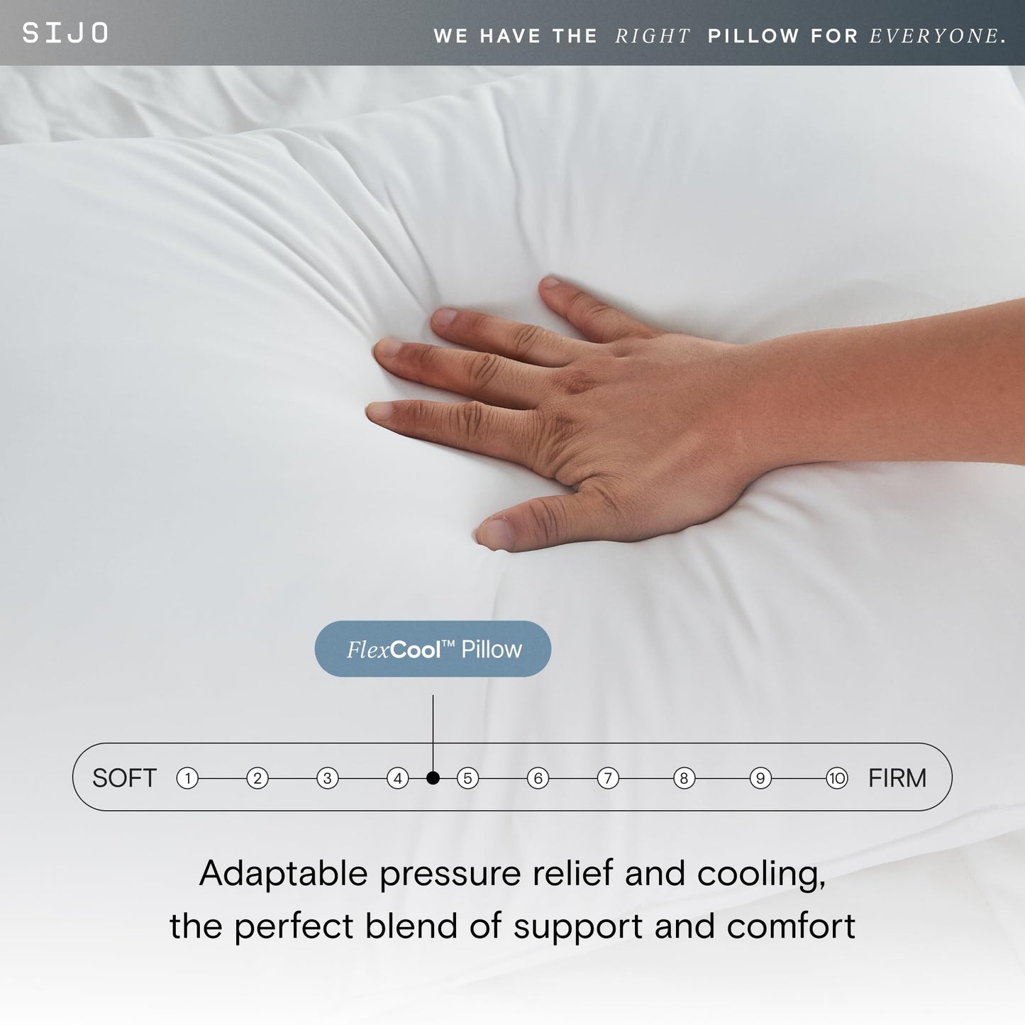 Sijo FlexCool Shredded Memory Foam Pillow - Adjustable Bed Pillow Last Cooling Surface - Good Housekeeping 2025 Bedding Award Winner - CertiPUR-US - Medium Firm for Back, Side, Stomach Sleeper (Queen) - Medaid International
