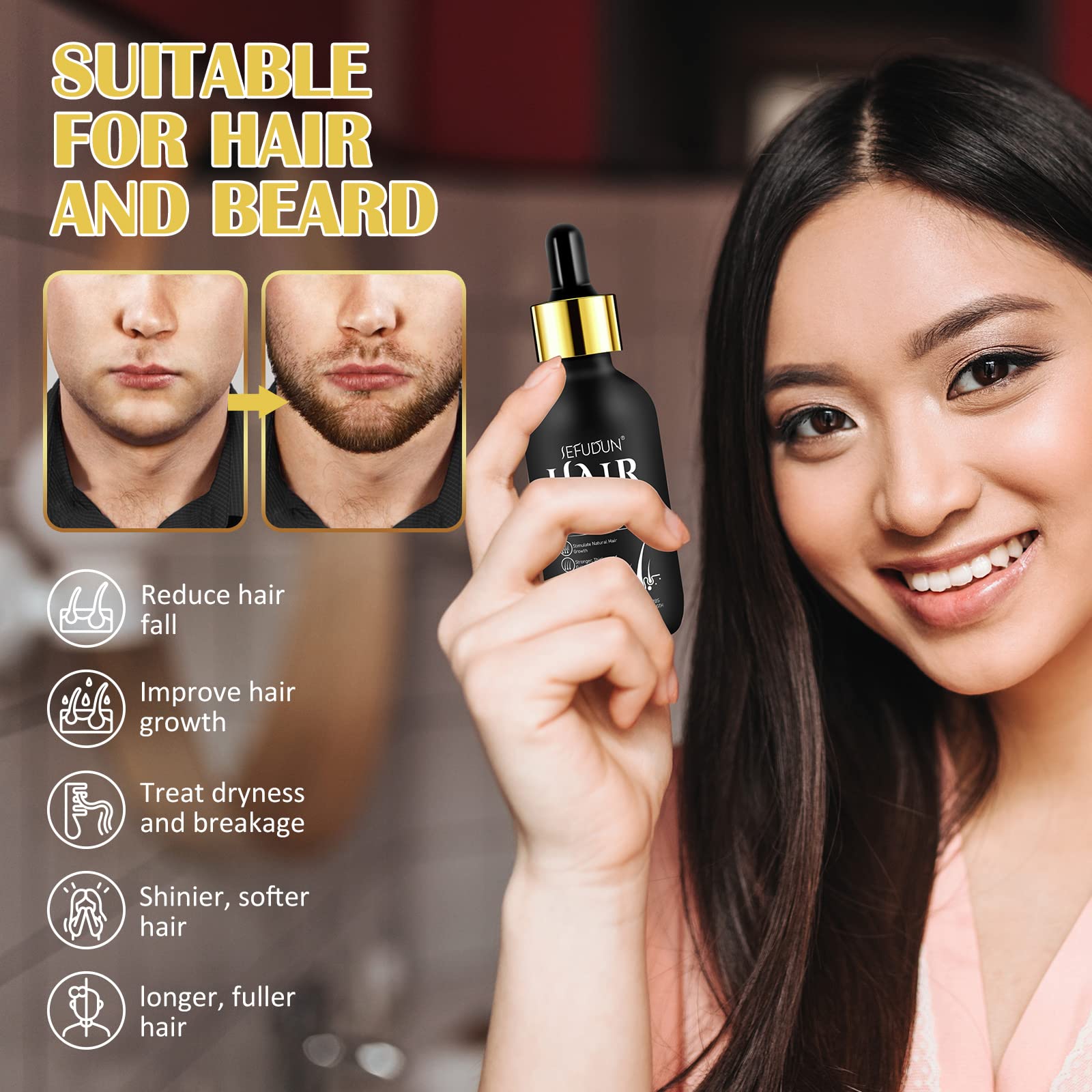 5% Minoxidil Hair Growth Oil for Men and Women - Regrowth Serum, Extra Strength Spray for Hair Loss, Thicker Healthier Hair, Beard Growth Kit, Topical Treatment, 2.02 oz - Medaid International