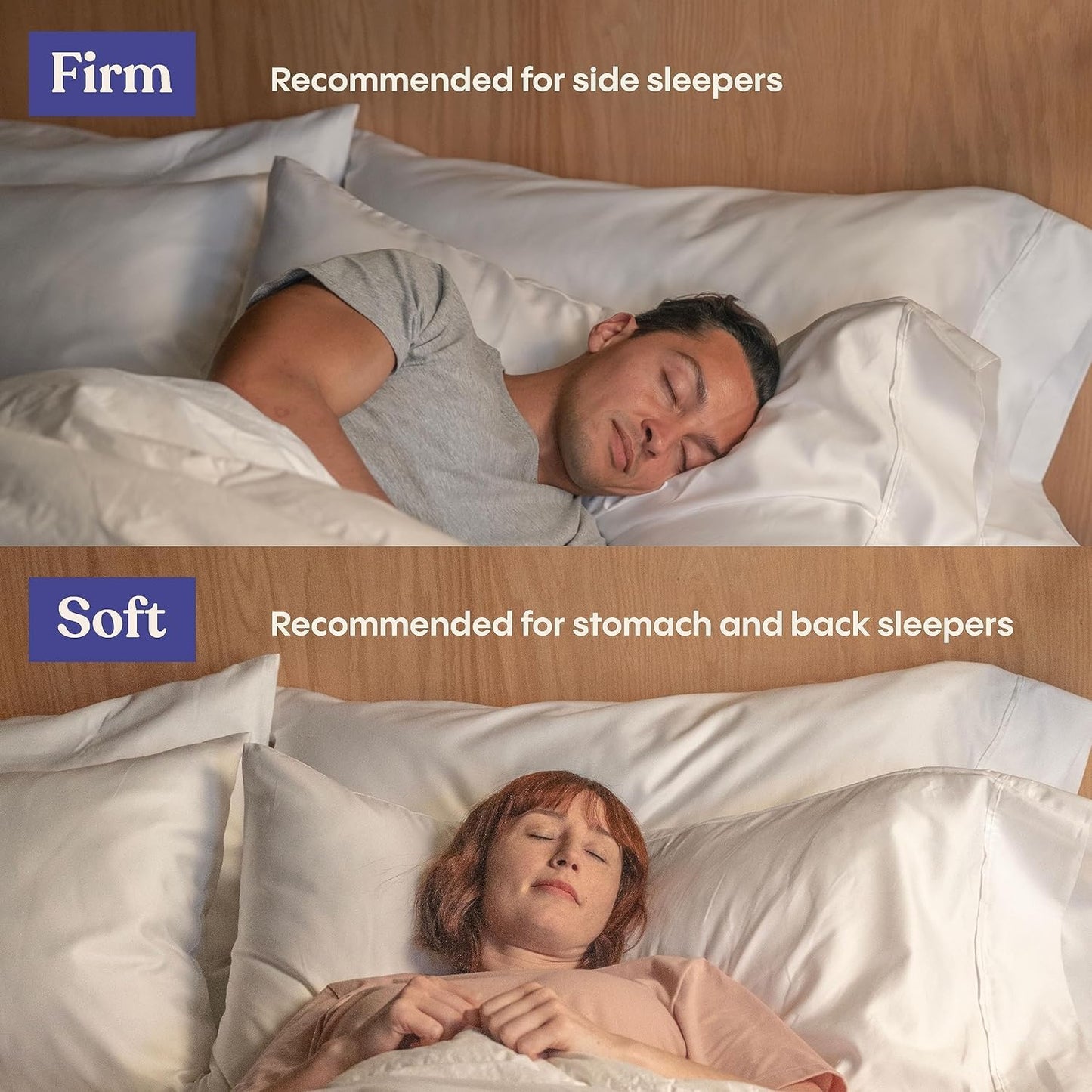 FluffCo Zen Fluff Pillows - Down Alternative - Standard/Queen Bed Pillow for Sleeping Made in USA - Luxury Hotel-Quality Pillow - 100% Cotton, 300 Thread Count (Soft Queen Size 1 Pack) - Medaid International