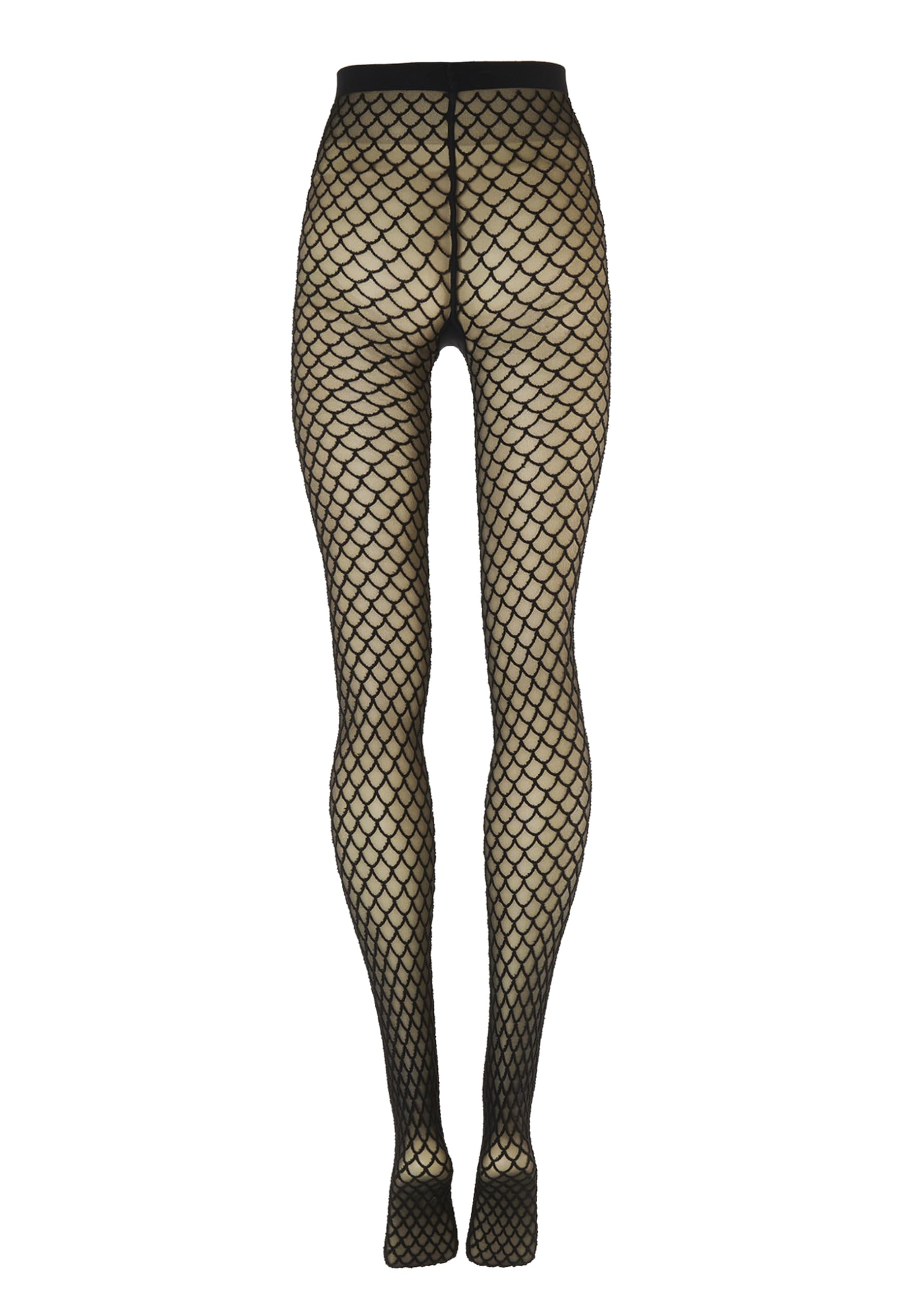 Wolford Velvet Net Illusion Tights Pantyhose for Women Geometric Pattern 3D Effect Sheer Opaque Knit Soft Waistband Hosiery black/Black Small - Medaid International