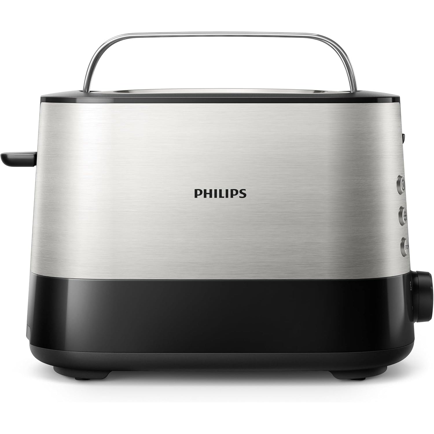 Philips Viva Collection Toaster - Wide 2 Slots, Built in Bun Warmer, Auto-off, 7 Toasting Levels - HD2637/91 - Medaid