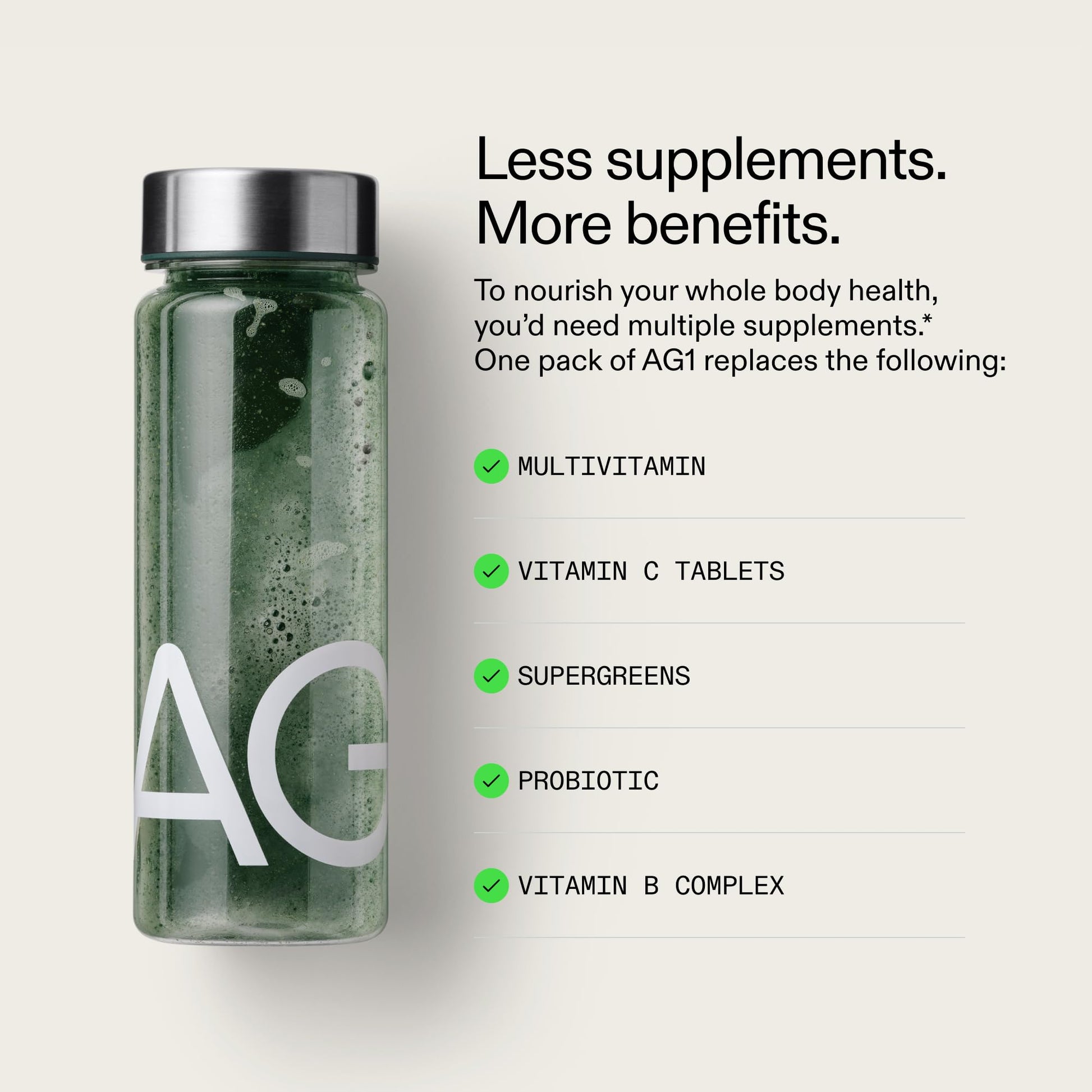 AG1 Greens Powder Refill Pouch – 75 Vitamins, Multivitamin & Probiotic | Gut Health Support | Vegan, Keto, Gluten Free | Athletic Greens Supplement - Pouch Only, Classic Formula - Medaid International