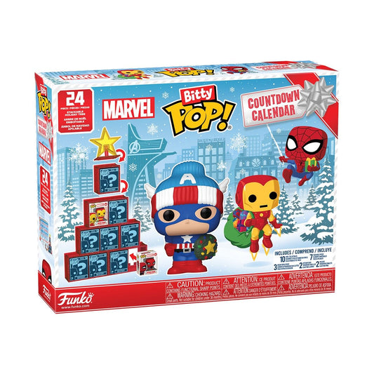 Funko Pop! Bitty Countdown Calendar: Marvel Comics - 24 Days of Surprises - Collectible Vinyl Mini Figures - Mystery Box - Gift Idea - Holiday Present for Kids - Christmas or Birthday Countdown - Medaid International