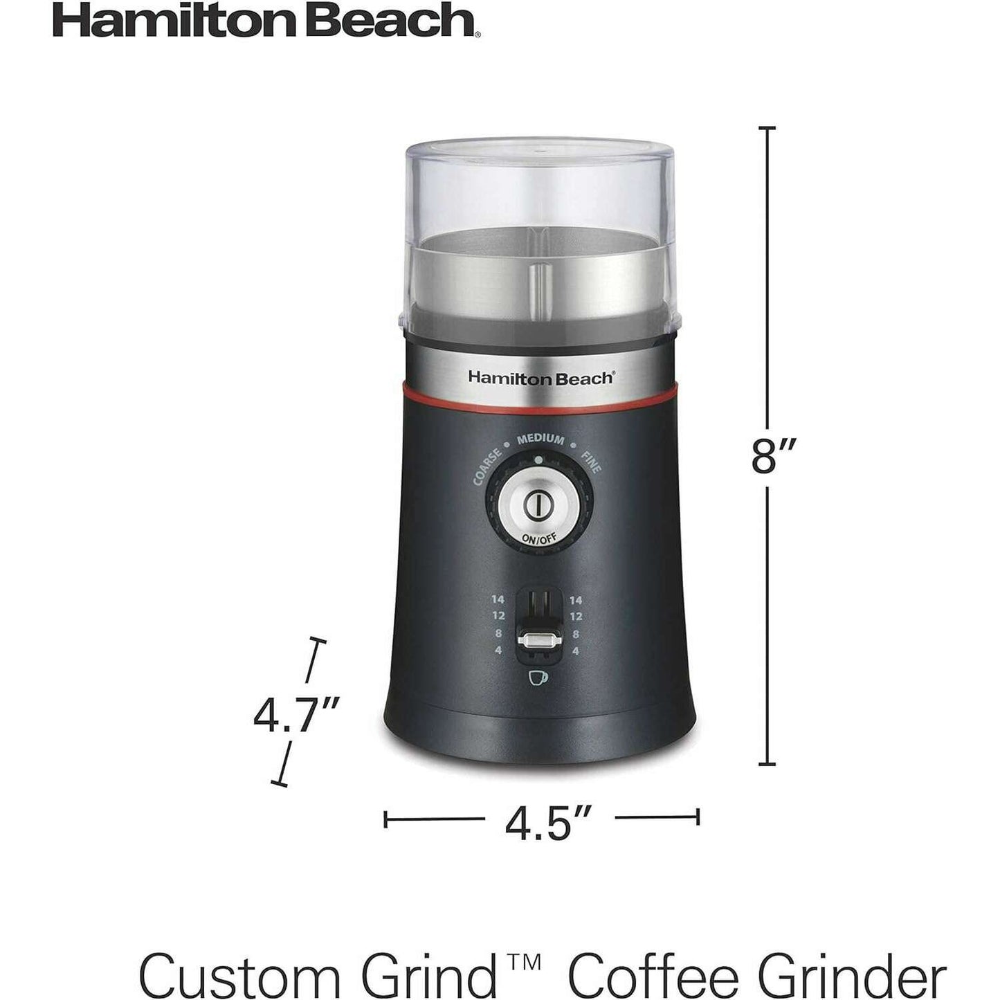 Custom Grind‚Ñ¢ Coffee Grinder, Removable Stainless Steel Chamber - Medaid International
