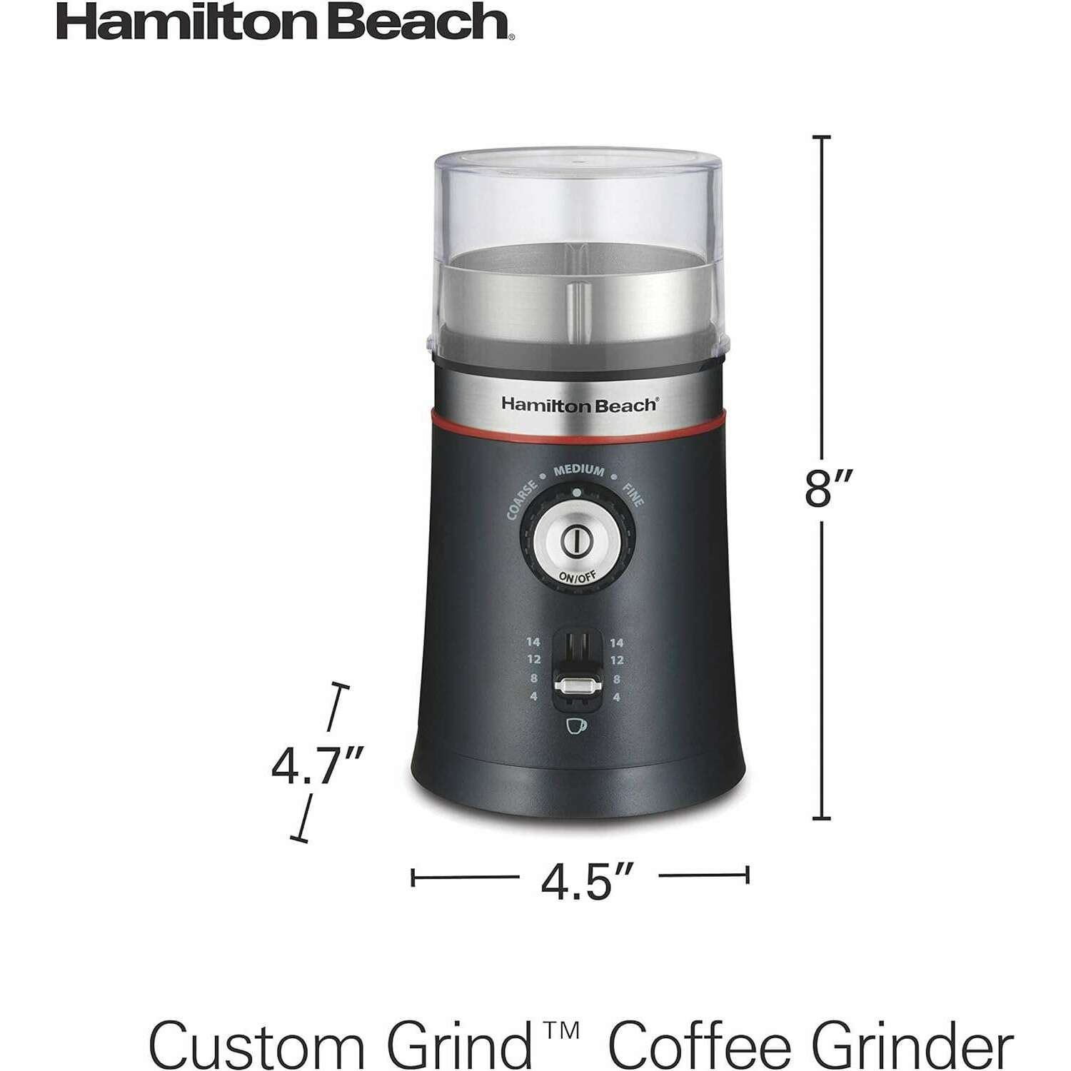 Custom Grind‚Ñ¢ Coffee Grinder, Removable Stainless Steel Chamber - Medaid International