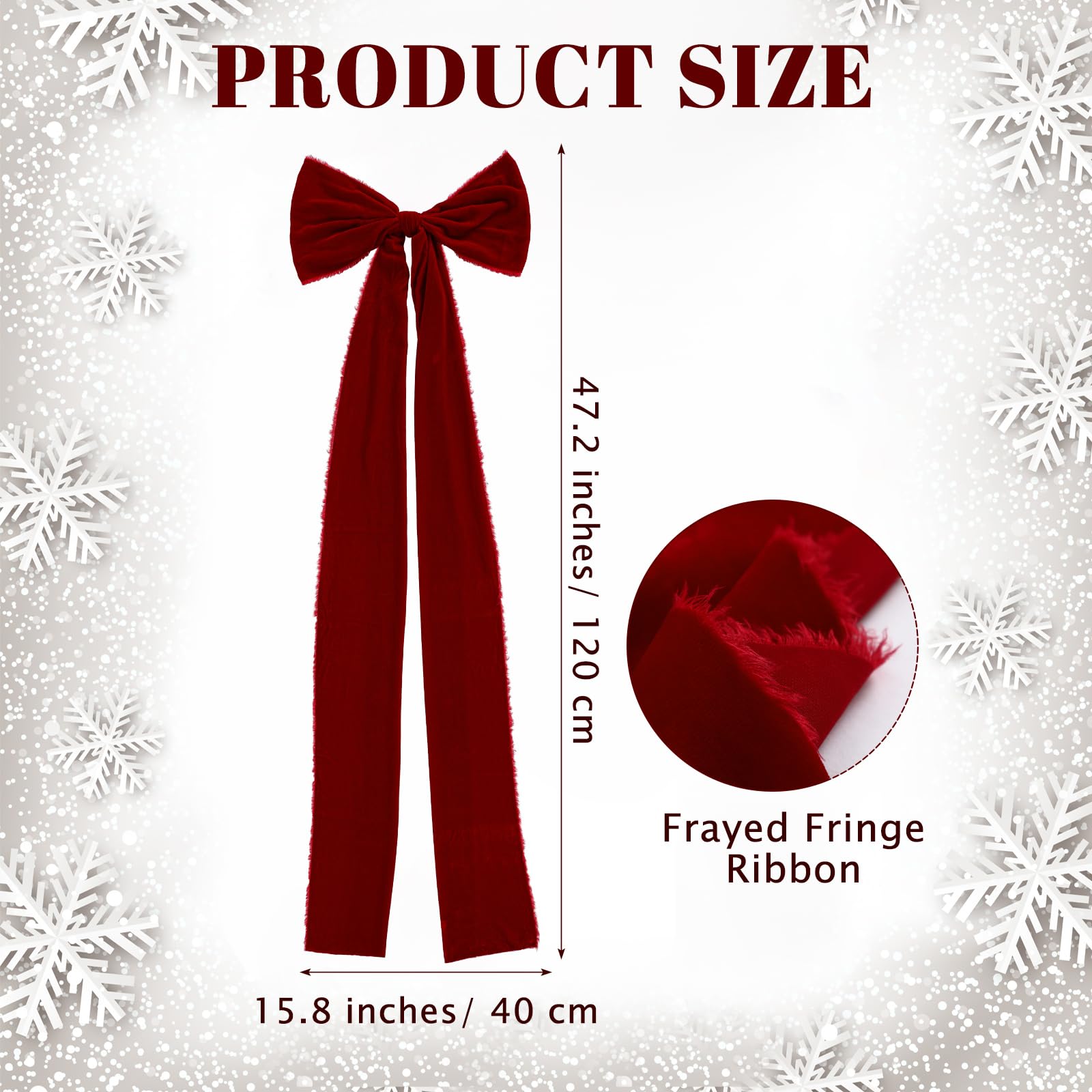 Knitgrip Extra Large Christmas Tree Topper Bows 15.7 x 47.2 Inches Giant Burgundy Christmas Velvet Decorative Bows with Long Streamers for Xmas Tree Wreath Party Holiday Farmhouse Home Decorations - Medaid International