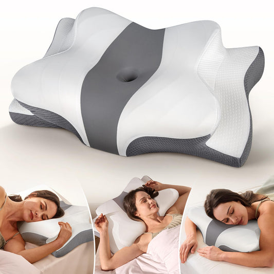 Cozyplayer True Cooling Cervical Neck Pillow for Pain Relief, Ergonomic Side Sleeper Pillow for Neck Support, Odorless Orthopedic Contour Memory Foam Pillows, Bed Pillow for Back Stomach Sleeper - Medaid International