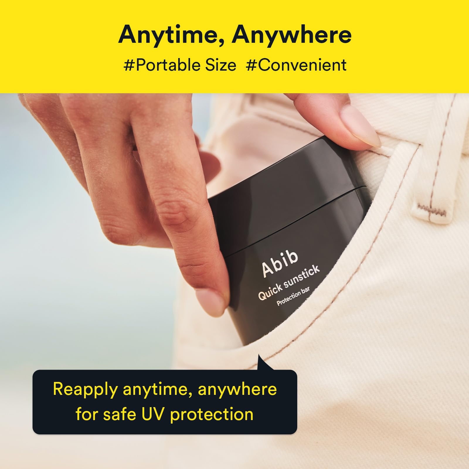 Abib Quick Sunstick Protection Bar SPF50+ 0.77 oz / 22 g (Glowing) | Korean Suncreen Stick Suncare Sunblock, No Whitecast, Protector Solar Barra, Centella Asiatica Extract, Aloe Extract - Medaid International